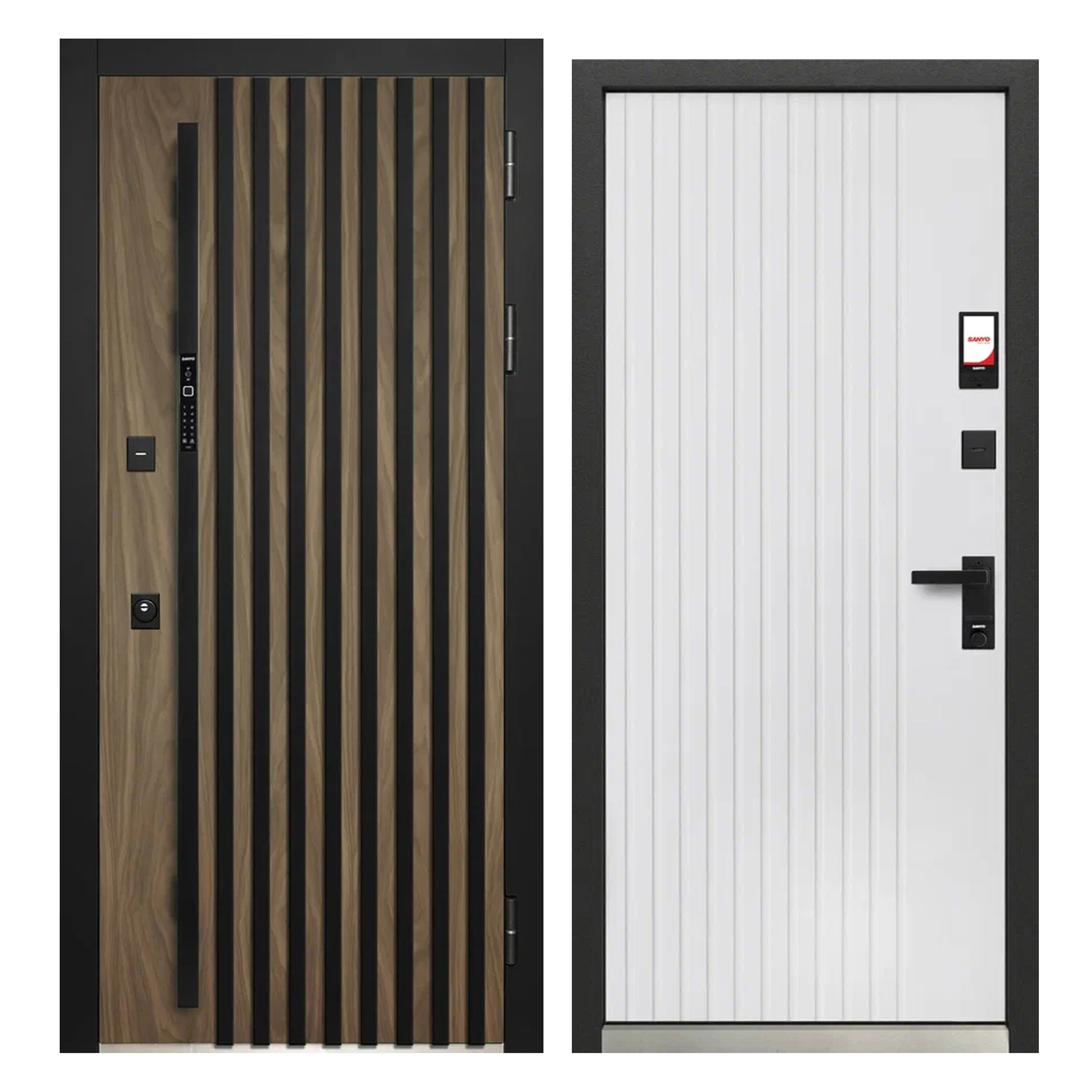 Изображение товара Входная дверь Superlock SL-14 правый 205x86см цвет орех/эмалит белый