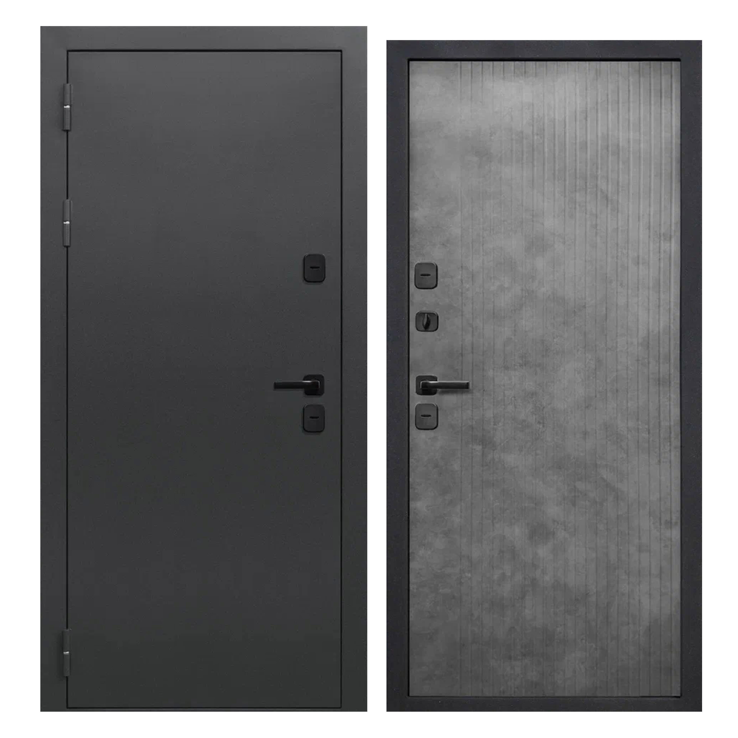 Изображение товара Входная дверь Superlock SL-101 левый 205x86см цвет букле графит/бетон лофт грей