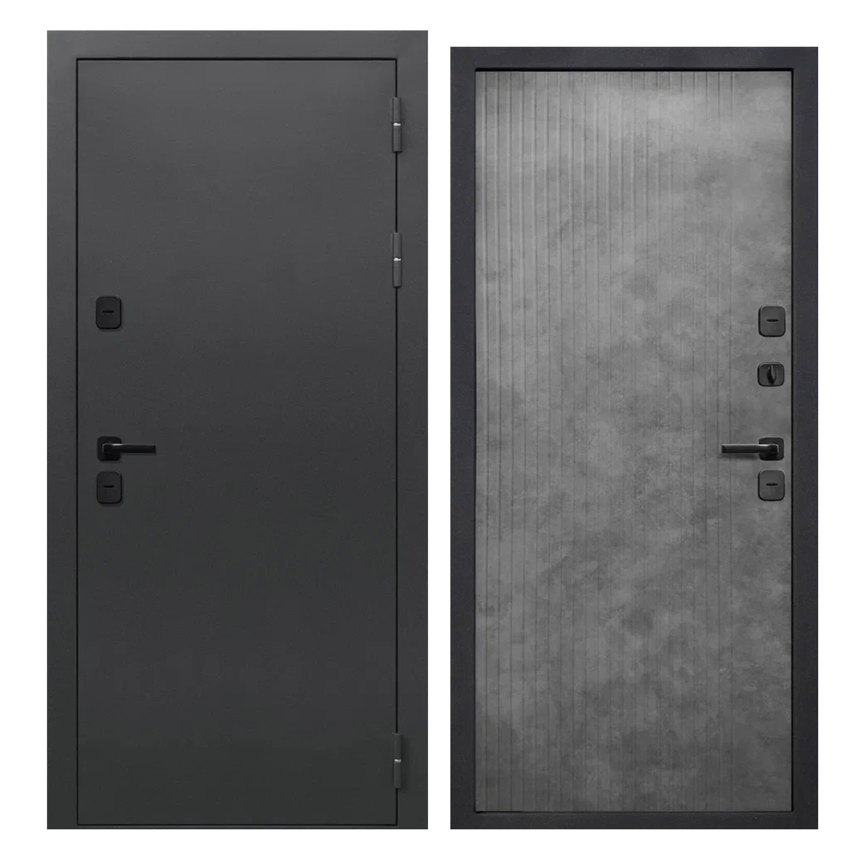 Изображение товара Входная дверь Superlock SL-101 правый 205x96см цвет букле графит/бетон лофт грей