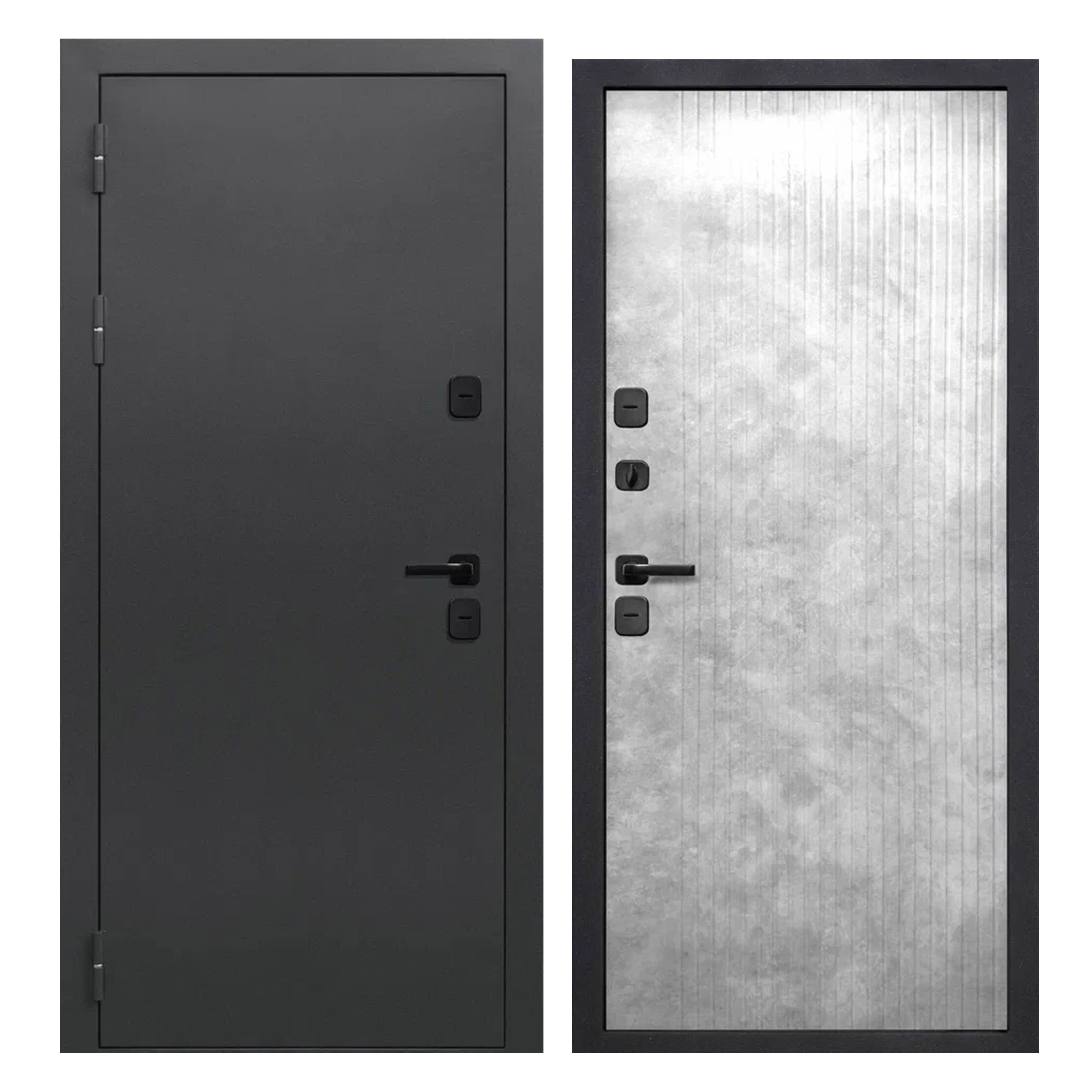Изображение товара Входная дверь Superlock SL-101 левый 205x96см цвет букле графит/бетон снежный Изображение товара Входная дверь Superlock SL-101 левый 205x96см цвет букле графит/бетон снежный