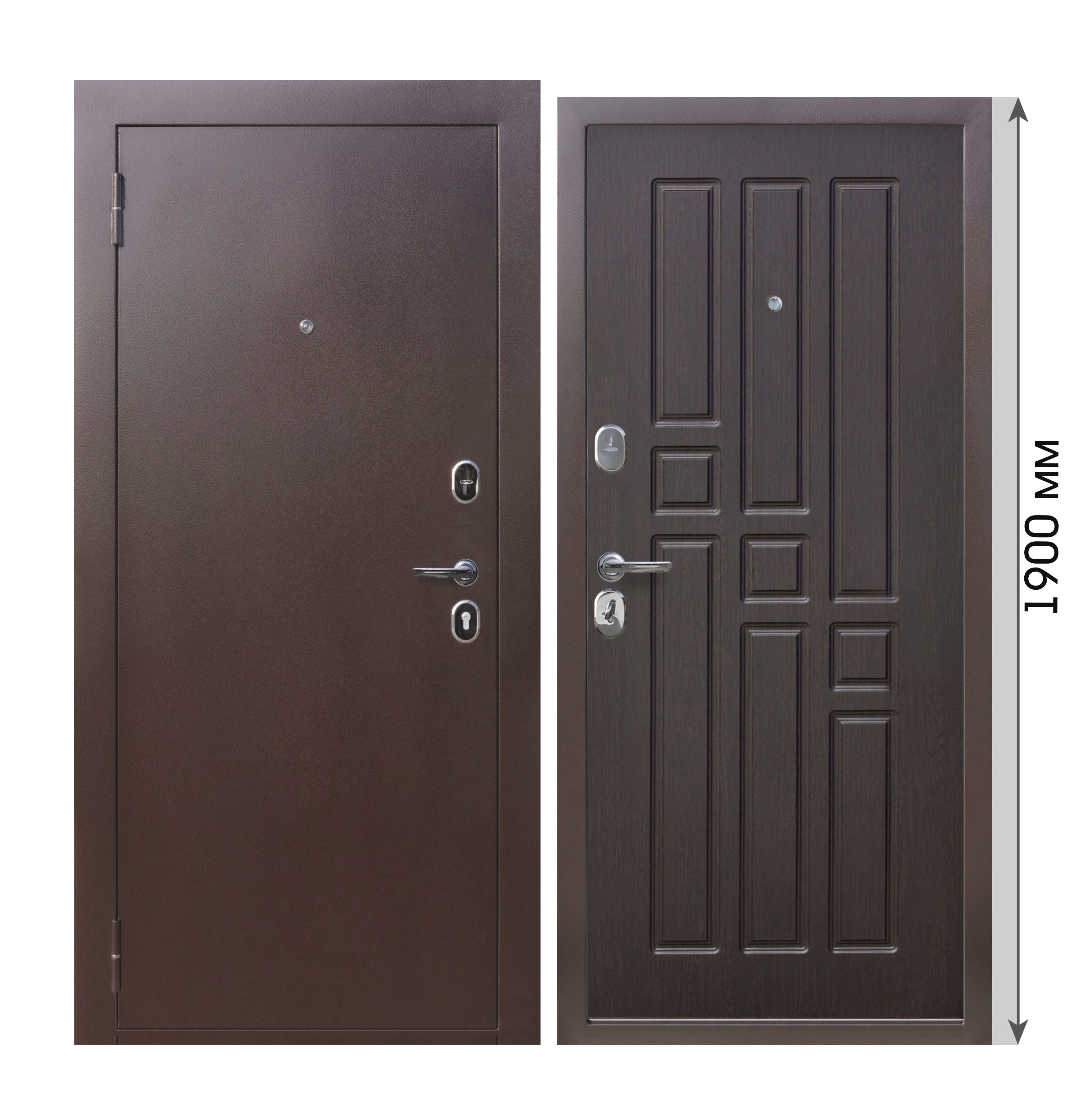 Изображение товара Входная дверь Superlock SL-30 левый 190x86см цвет антик медь/венге