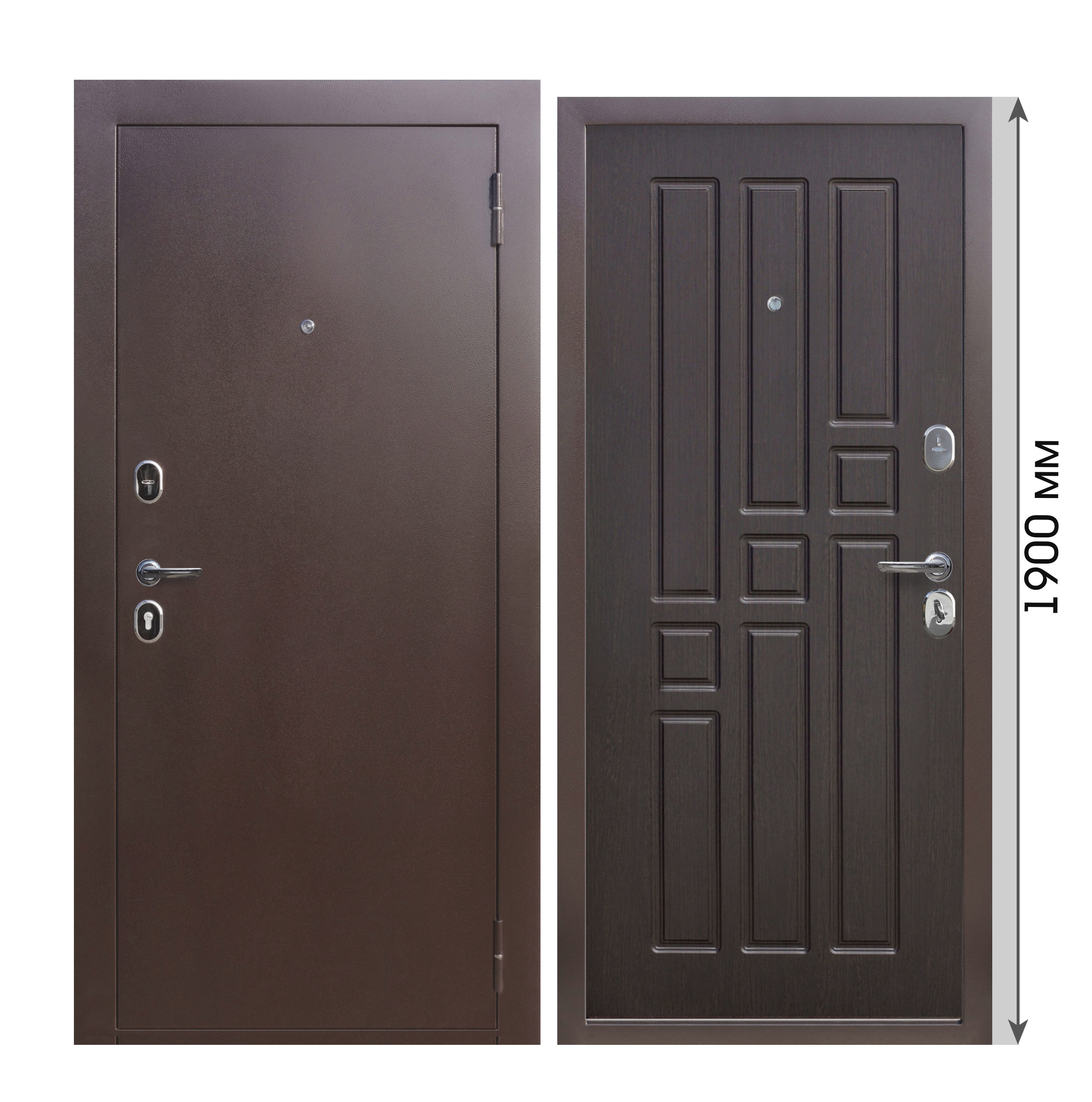 Изображение товара Входная дверь Superlock SL-30 правый 190x96см цвет антик медь/венге