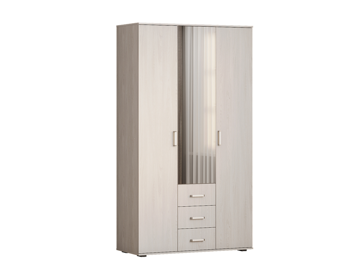 Изображение товара Распрашной шкаф Белла BTS из ЛДСП с зеркалом 120x212x47 см белый ясень