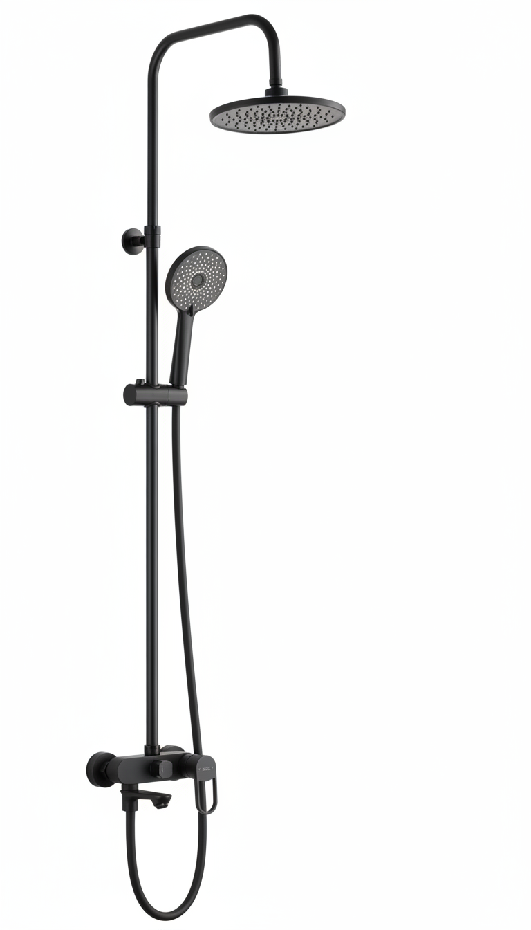 Изображение товара Душевая система Esko Catania STC01B со смесителем черный матовый три режима