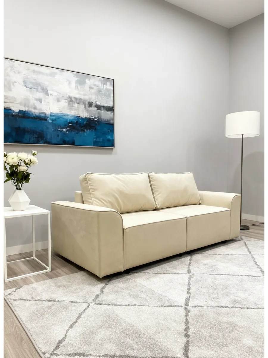 Изображение товара Диван раскладной Cityhd Париж 240x75x85 см велюр цвет бежевый