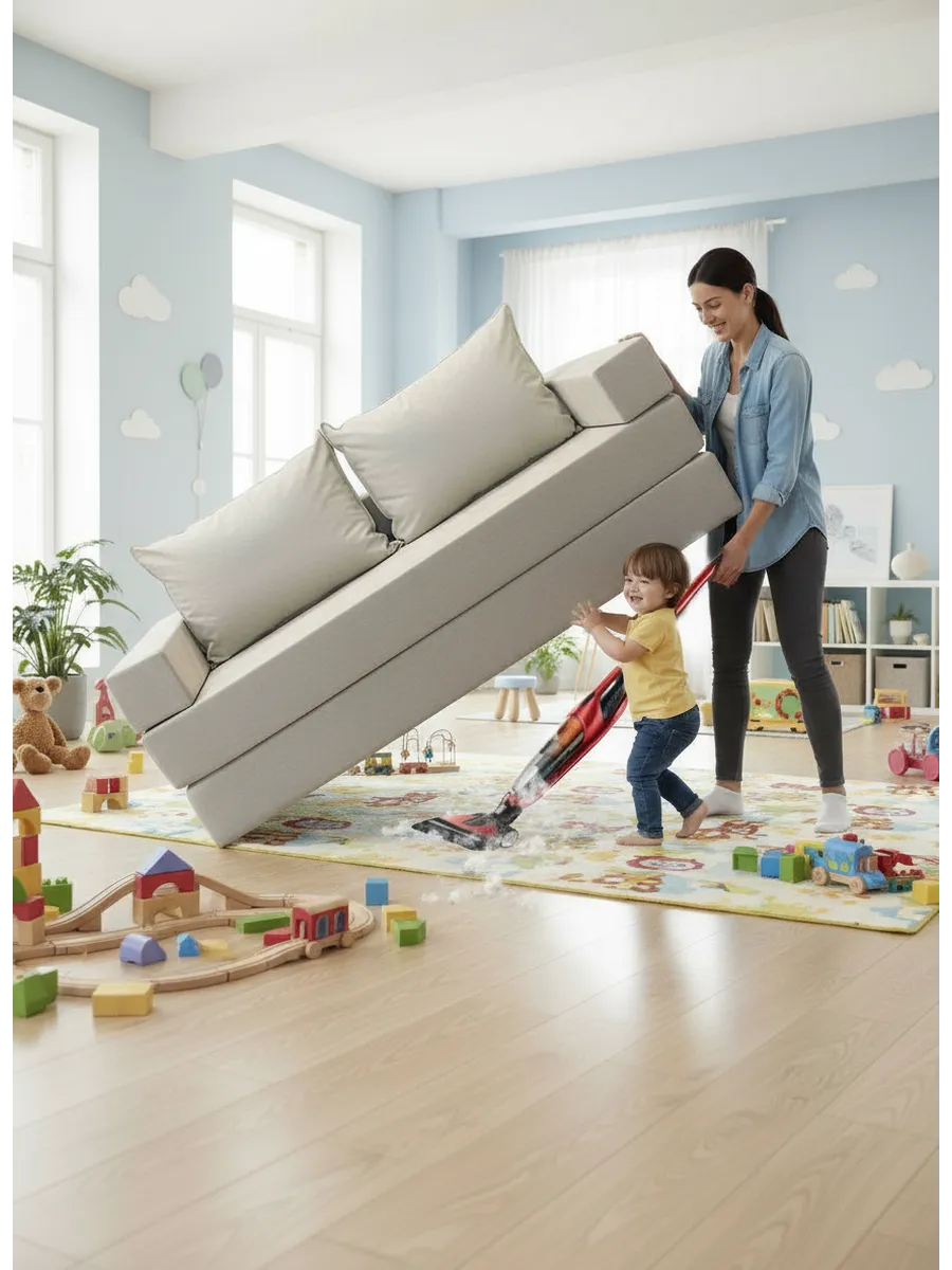 Изображение товара Диван раскладной CITYHD Брюссель-7 200x90x80 см бежевый велюр