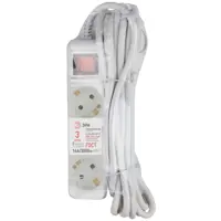 Изображение товара Удлинитель бытовой Эра U-3es-5m-3x1,5 3x1.5 5 м 3 розетки с заземлением 3500 Вт с выключателем цвет белый Изображение товара Удлинитель бытовой Эра U-3es-5m-3x1,5 3x1.5 5 м 3 розетки с заземлением 3500 Вт с выключателем цвет белый