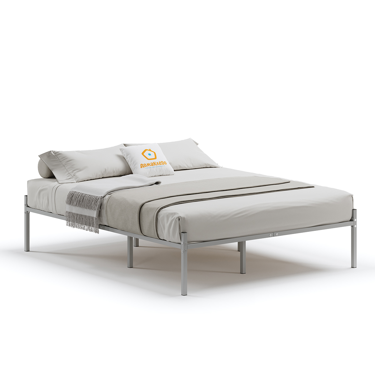 Изображение товара Металлическая кровать Домаклево Металика 140x190 см с съемными изголовьями и ножками
