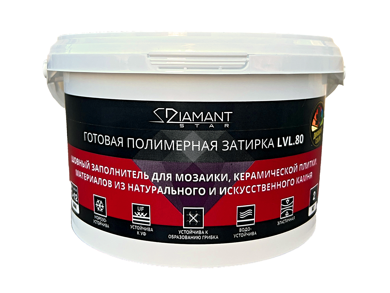 Изображение товара Полимерная затирка Diamant Star LVL.80 база под колеровку 2 кг для плитки Изображение товара Полимерная затирка Diamant Star LVL.80 база под колеровку 2 кг для плитки