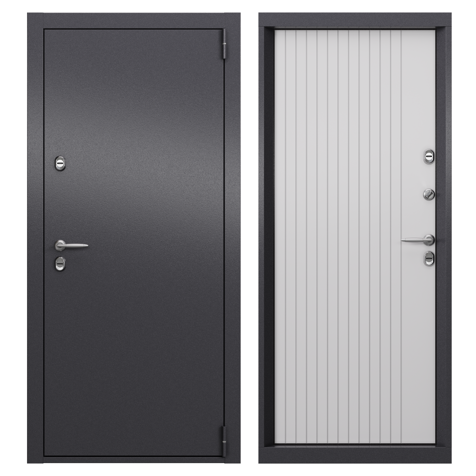 Изображение товара Дверь входная металлическая Стартер Про 88x205 см правая бьянко