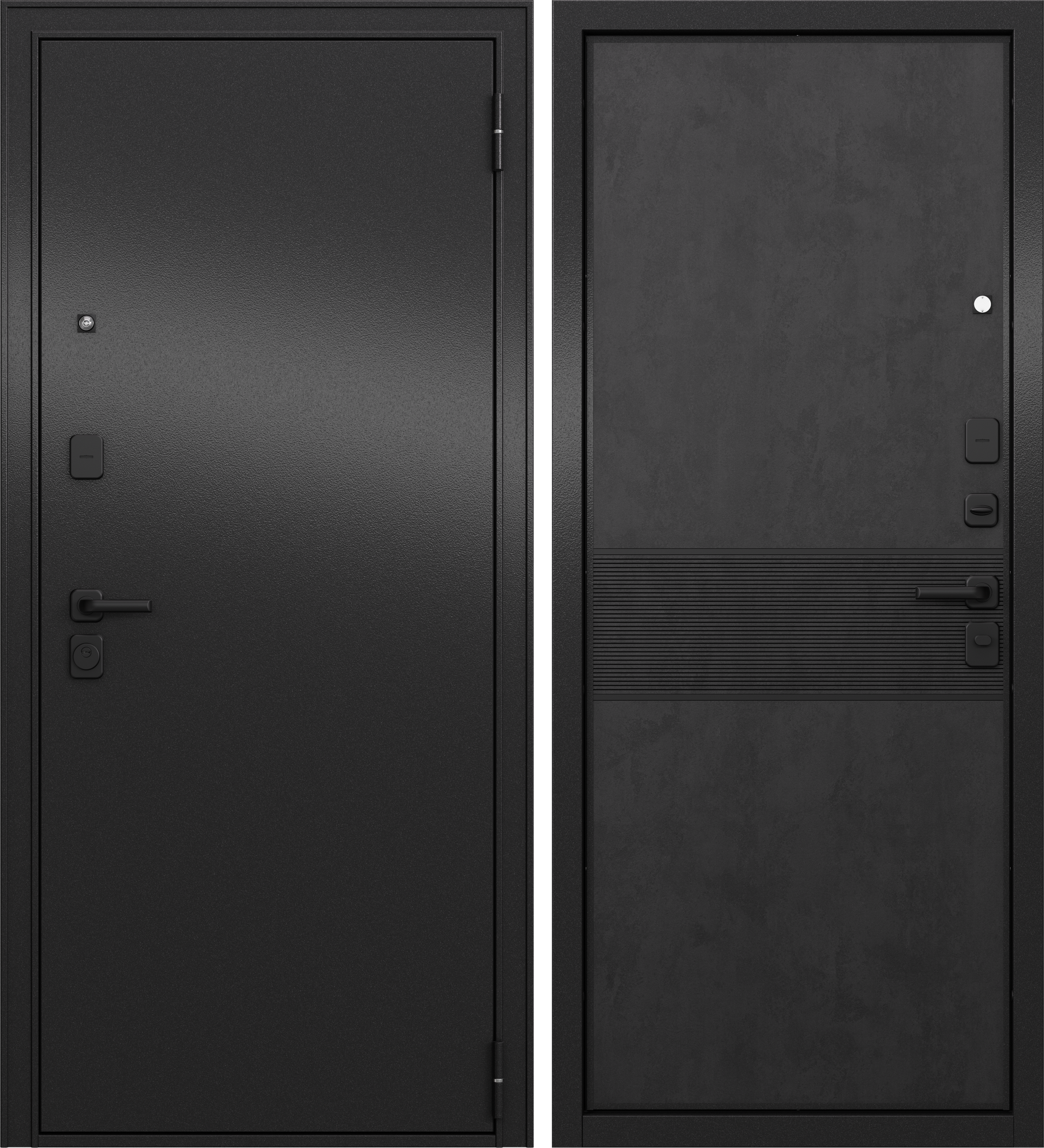 Изображение товара Дверь входная металлическая Брутал 96x205 см правая бетон