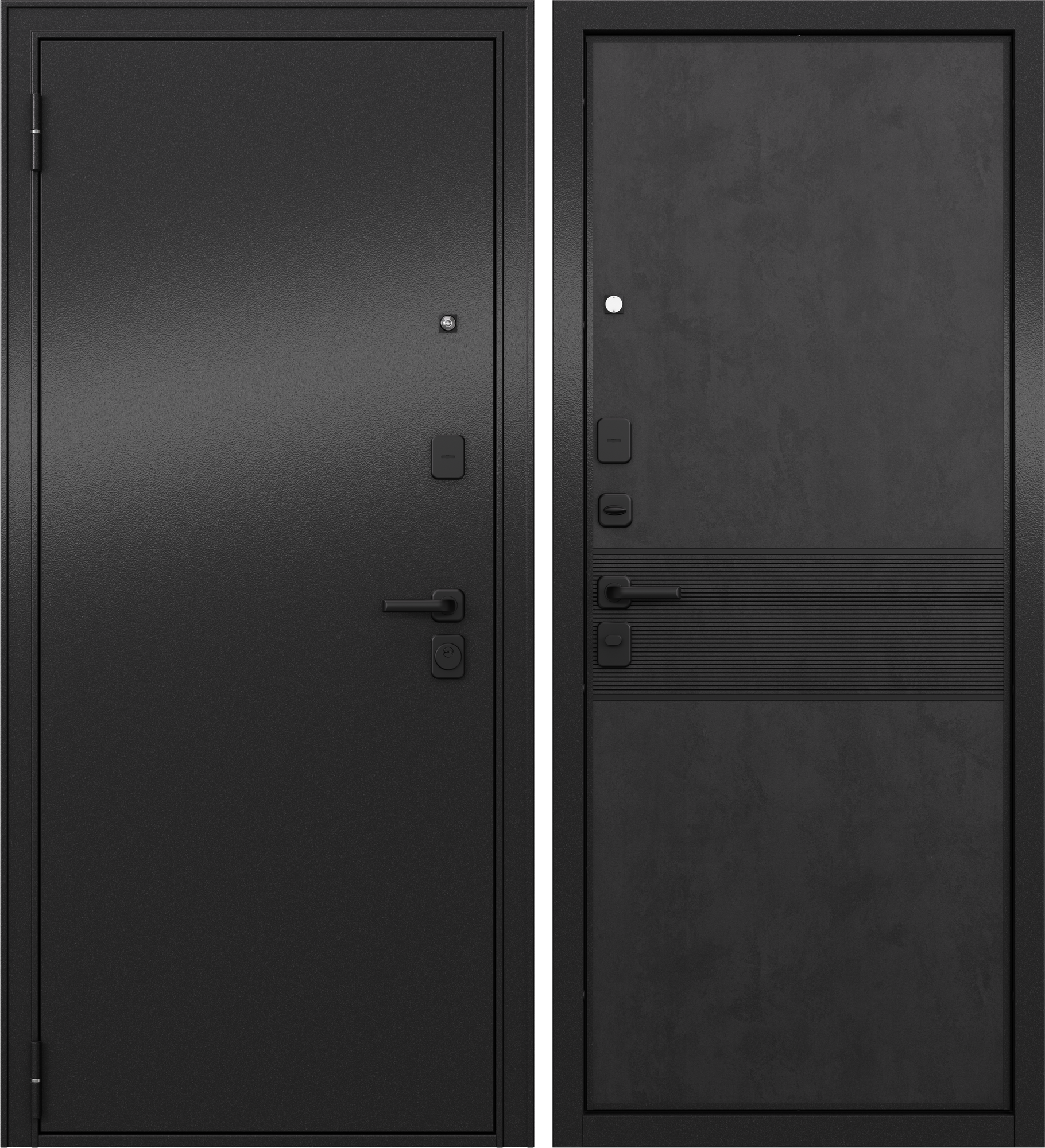 Изображение товара Дверь входная металлическая Брутал 96x205 см левая бетон