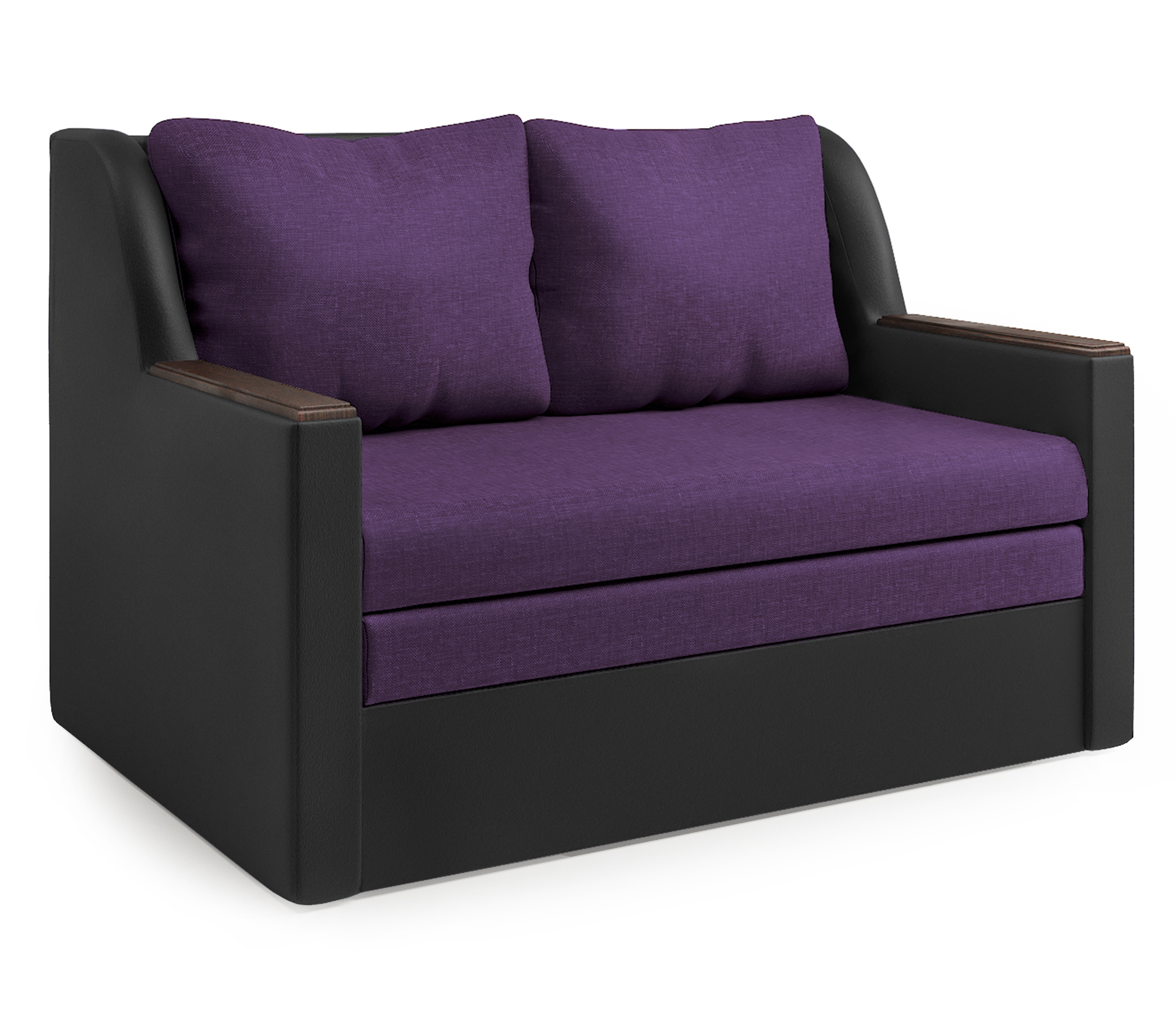 Изображение товара Диван раскладной Гамма Дуэт 142x93x94 см рогожка цвет черный/фиолетовый
