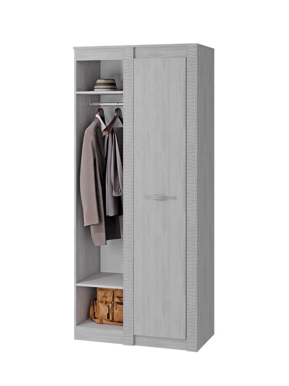 Изображение товара Шкаф распашной BTS Монако 96x220 см с одной дверью ясень белый ЛДСП