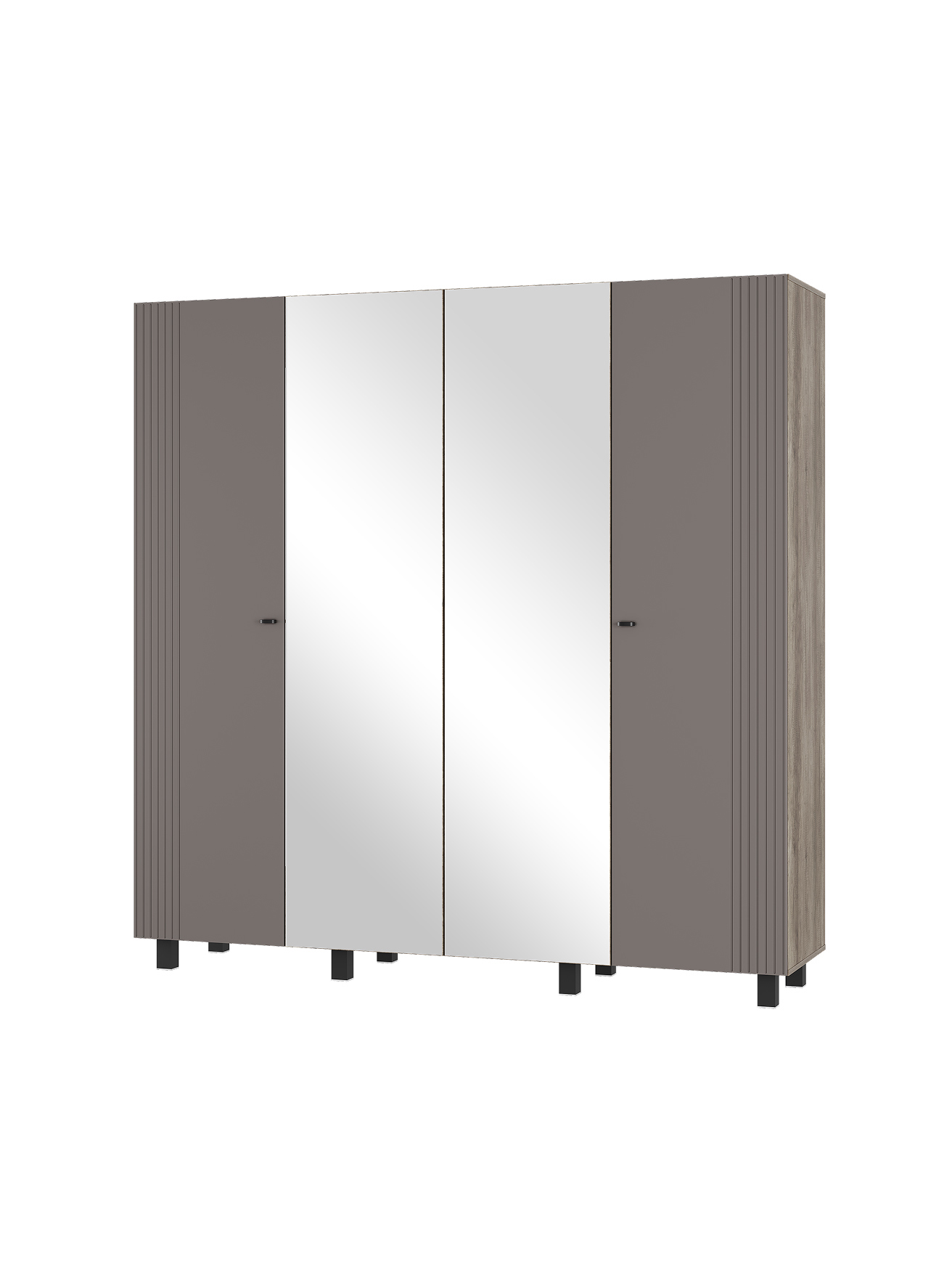 Изображение товара Шкаф распашной BTS Олива 4 двери 200.2x201.6x51.4 см с зеркалом