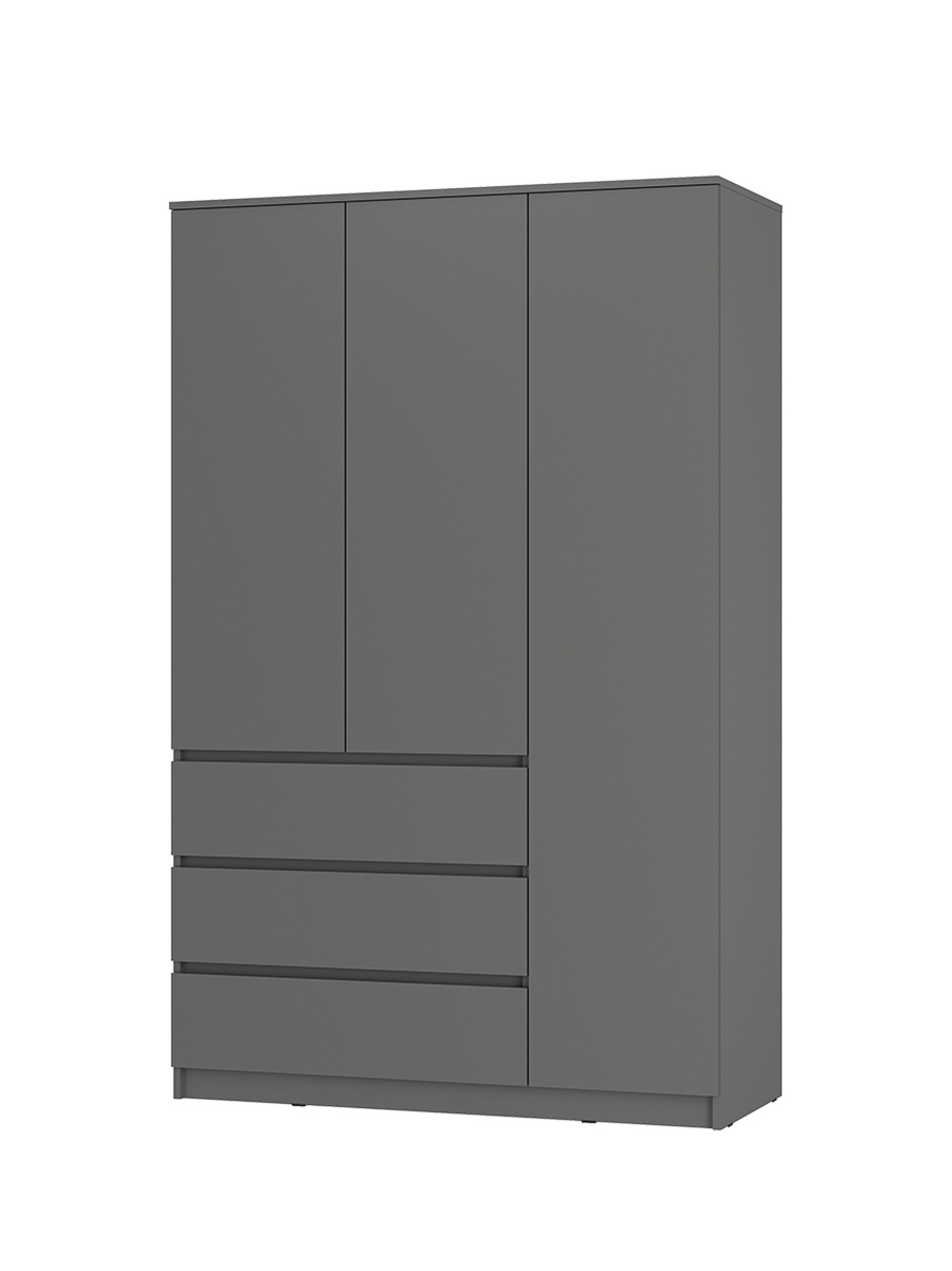 Изображение товара Шкаф распашной Bts Симпл с 3 дверями 120.2x190x51 см ЛДСП цвет графит