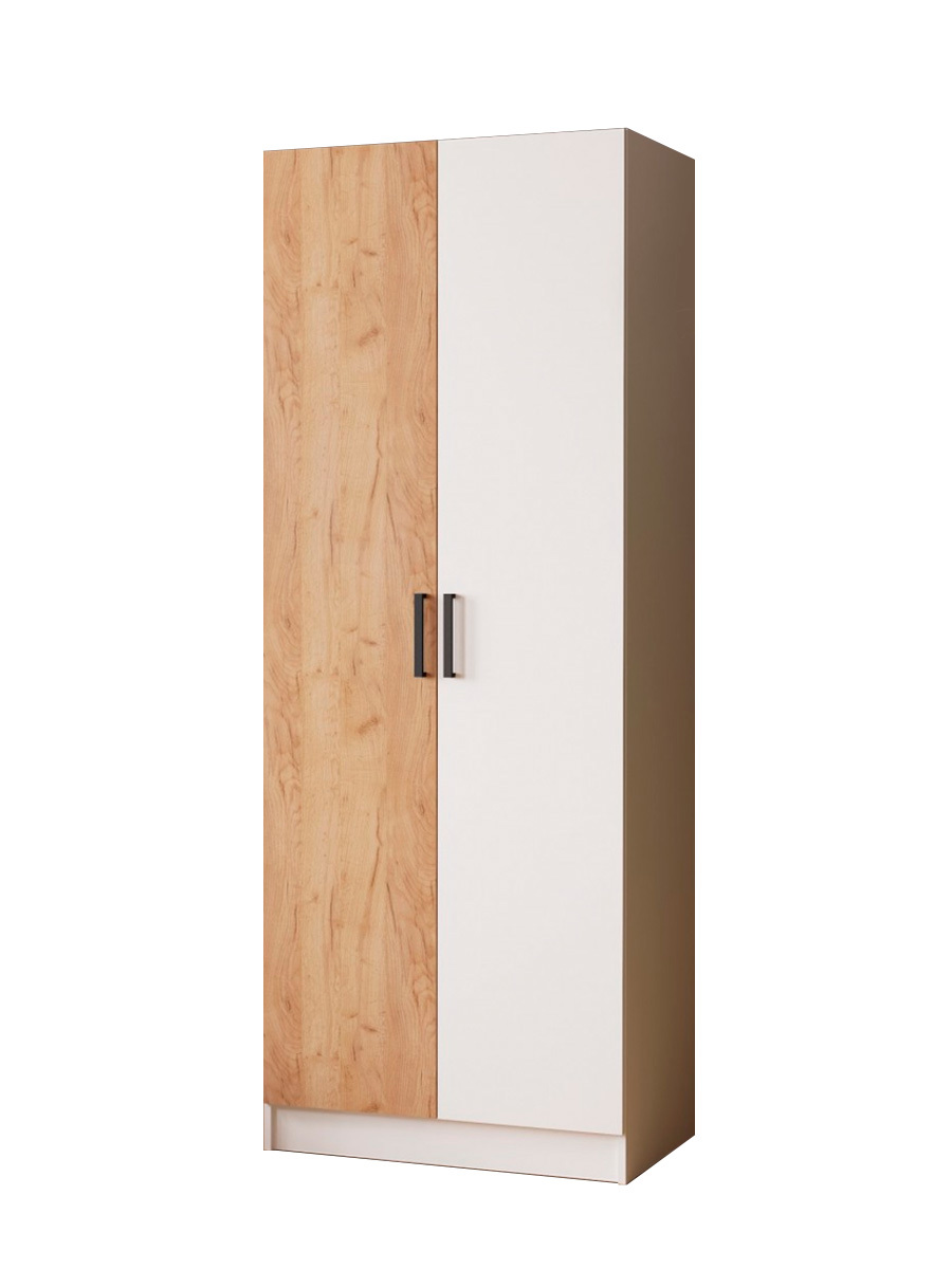 Изображение товара Шкаф распашной Micon Ларс 80x210x51 см белый дуб крафт золотой минимализм