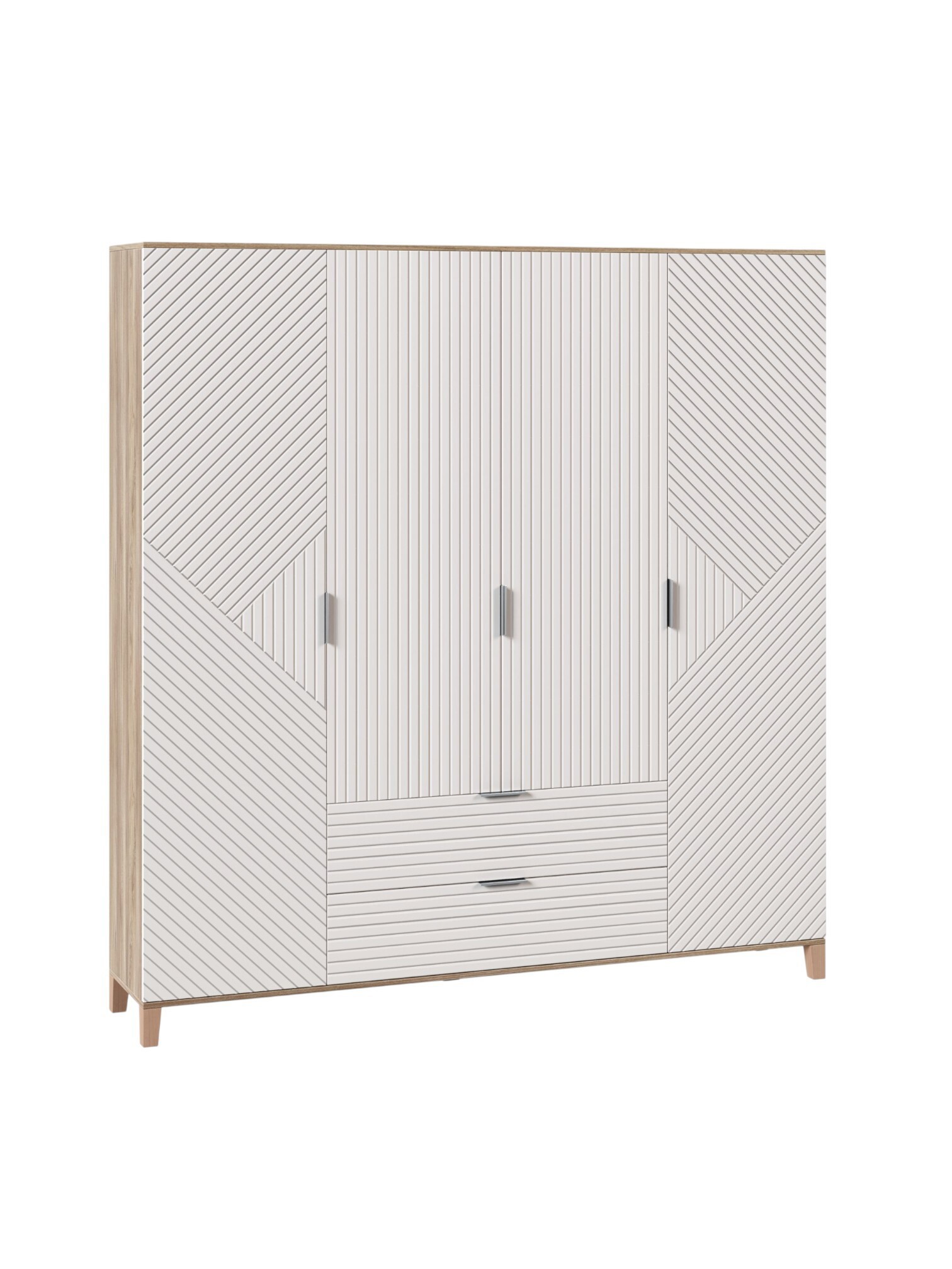 Изображение товара Распашной шкаф Марвин 201x210x40 см белый с фасадами из МДФ и корпусом из ЛДСП