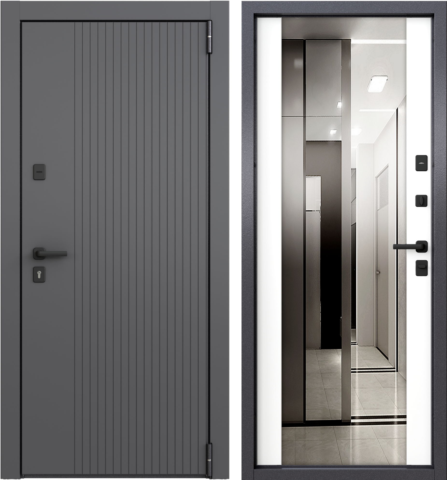 Изображение товара Дверь входная металлическая Torex 95x205 см правая клауд скай бьянко с зеркалом