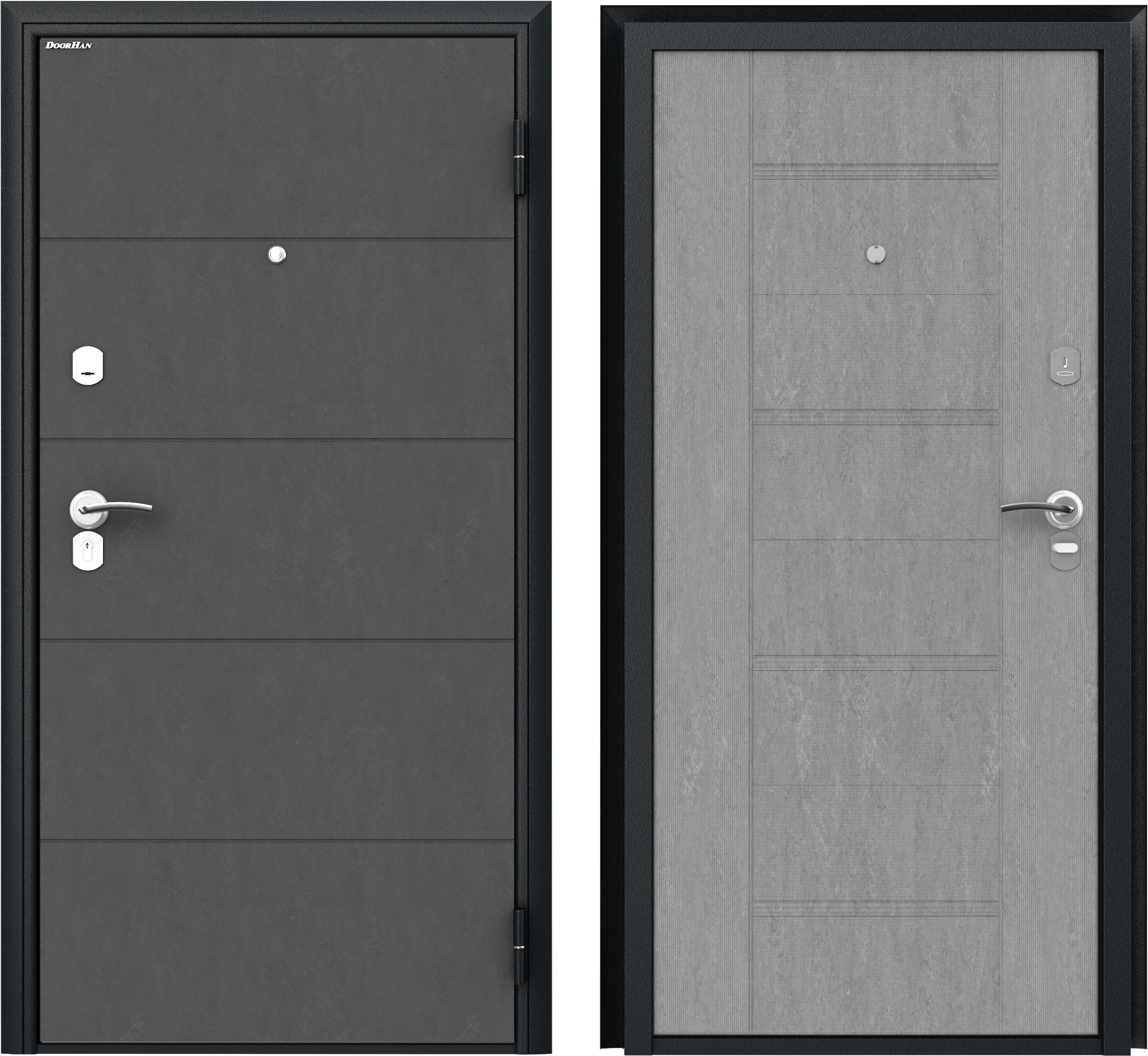 Изображение товара Дверь входная металлическая Оптим 88x205 см правая бетон