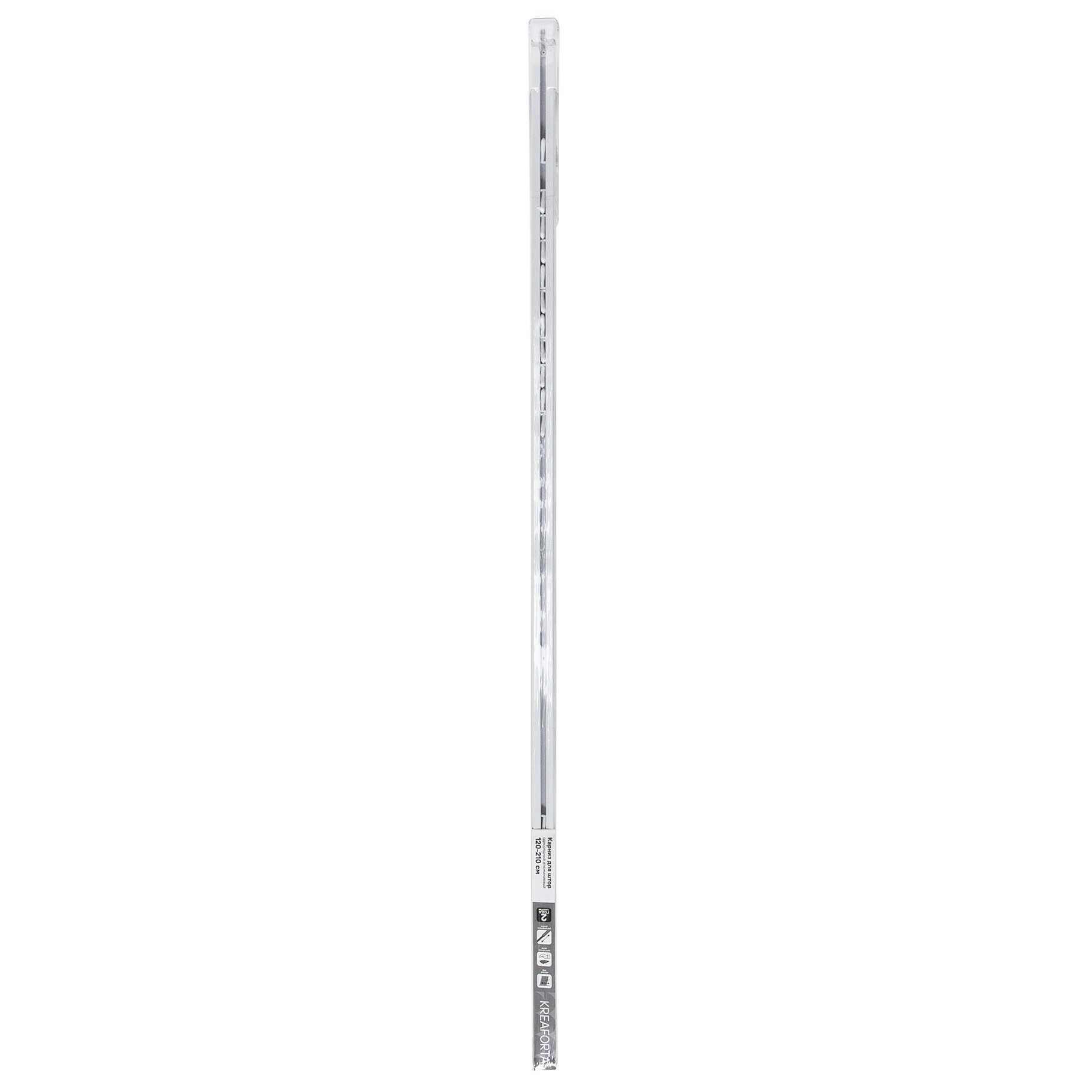 Шинный карниз телескопический однорядный KREAFORTA Simple 120-210 см алюминий комплект - 5
