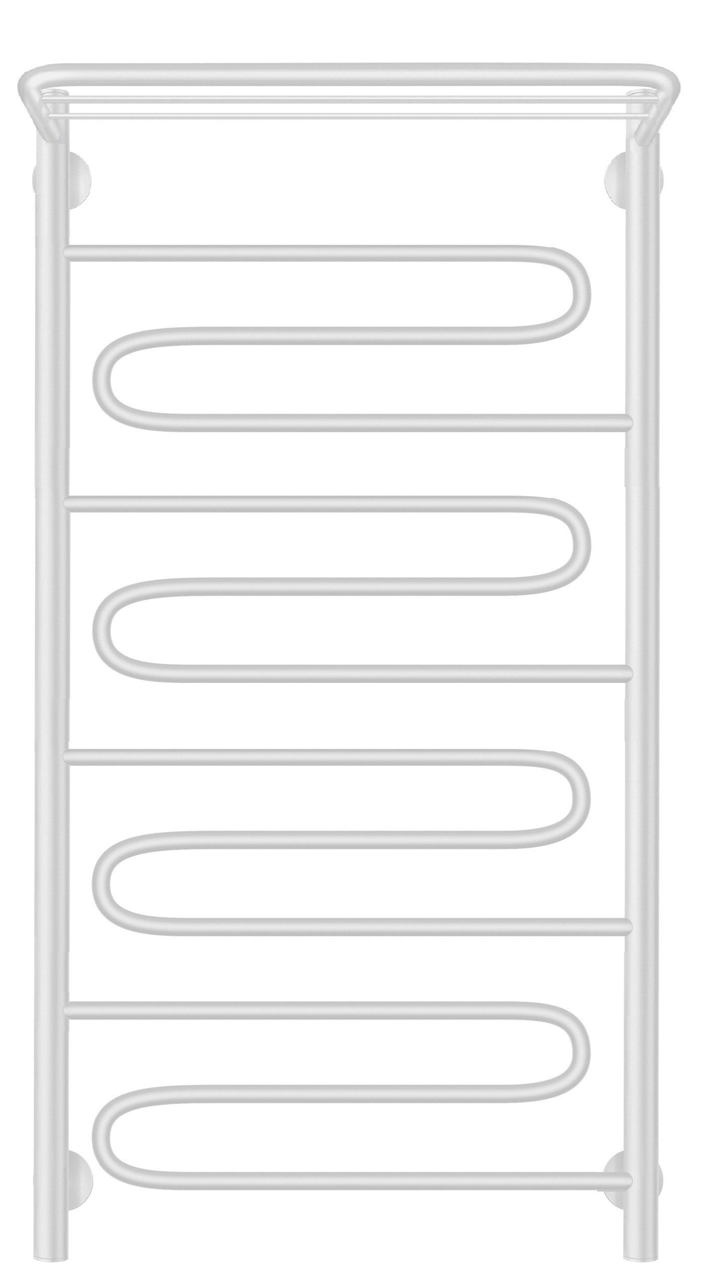 Изображение товара Полотенцесушитель электрический Secado Валенсия 1 левый 500x1000 мм 300 Вт с терморегулятором и полкой лесенка цвет белый матовый