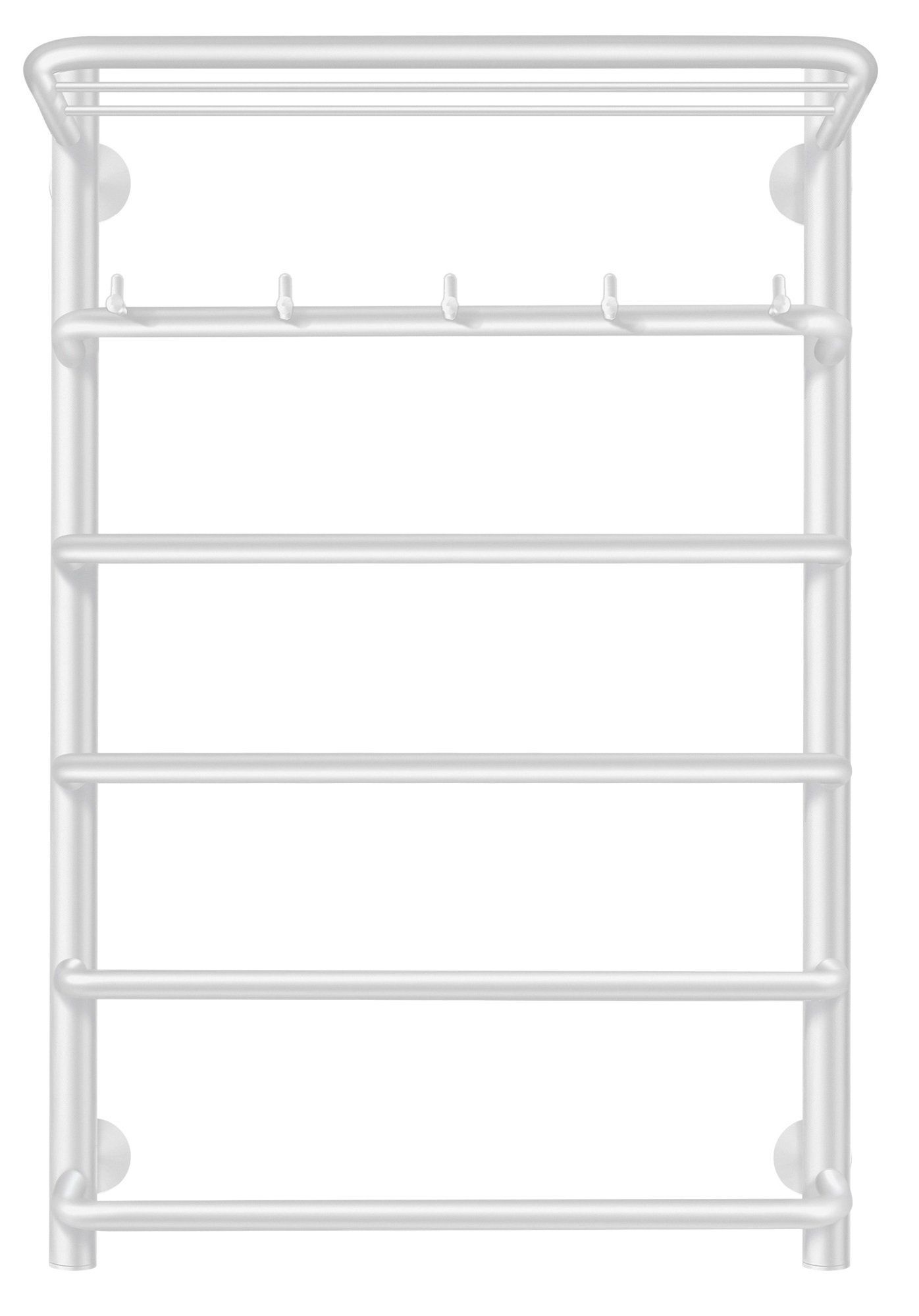 Изображение товара Полотенцесушитель электрический Secado Мерида 1 КСП левый 500x800 мм 300 Вт с терморегулятором и полкой лесенка цвет белый матовый