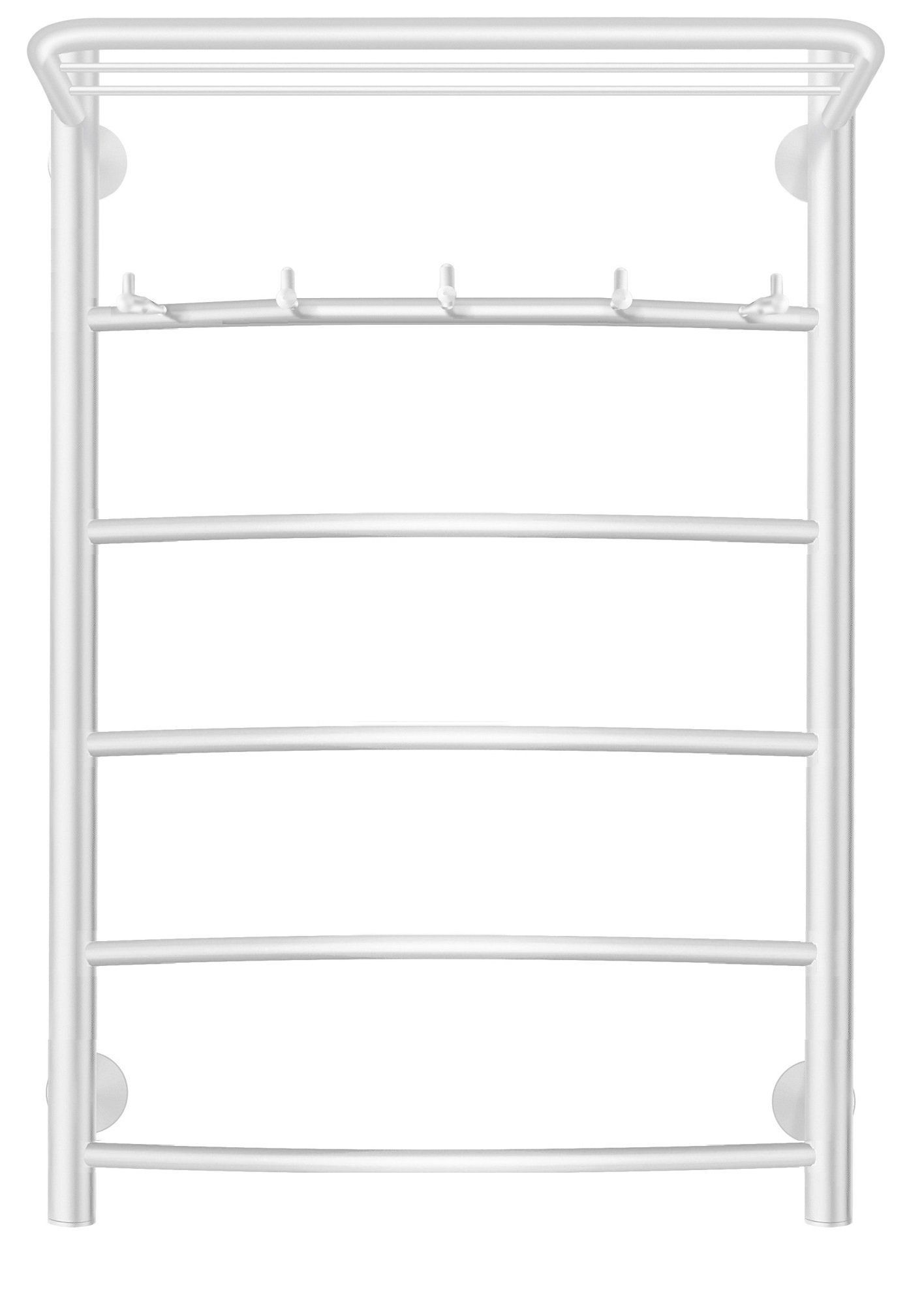 Изображение товара Полотенцесушитель электрический Secado Милан 1 правый 500x800 мм 300 Вт с терморегулятором и полкой лесенка белый матовый