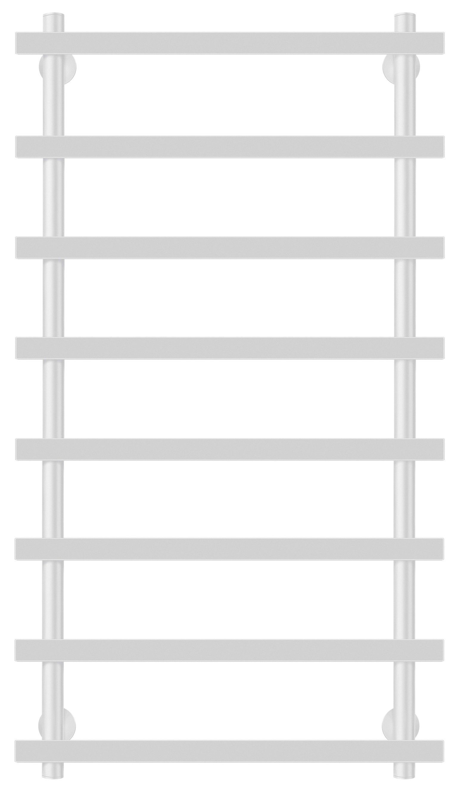 Изображение товара Полотенцесушитель электрический Secado Понтида 1 левый 600x1000 мм 300 Вт с терморегулятором лесенка цвет белый матовый