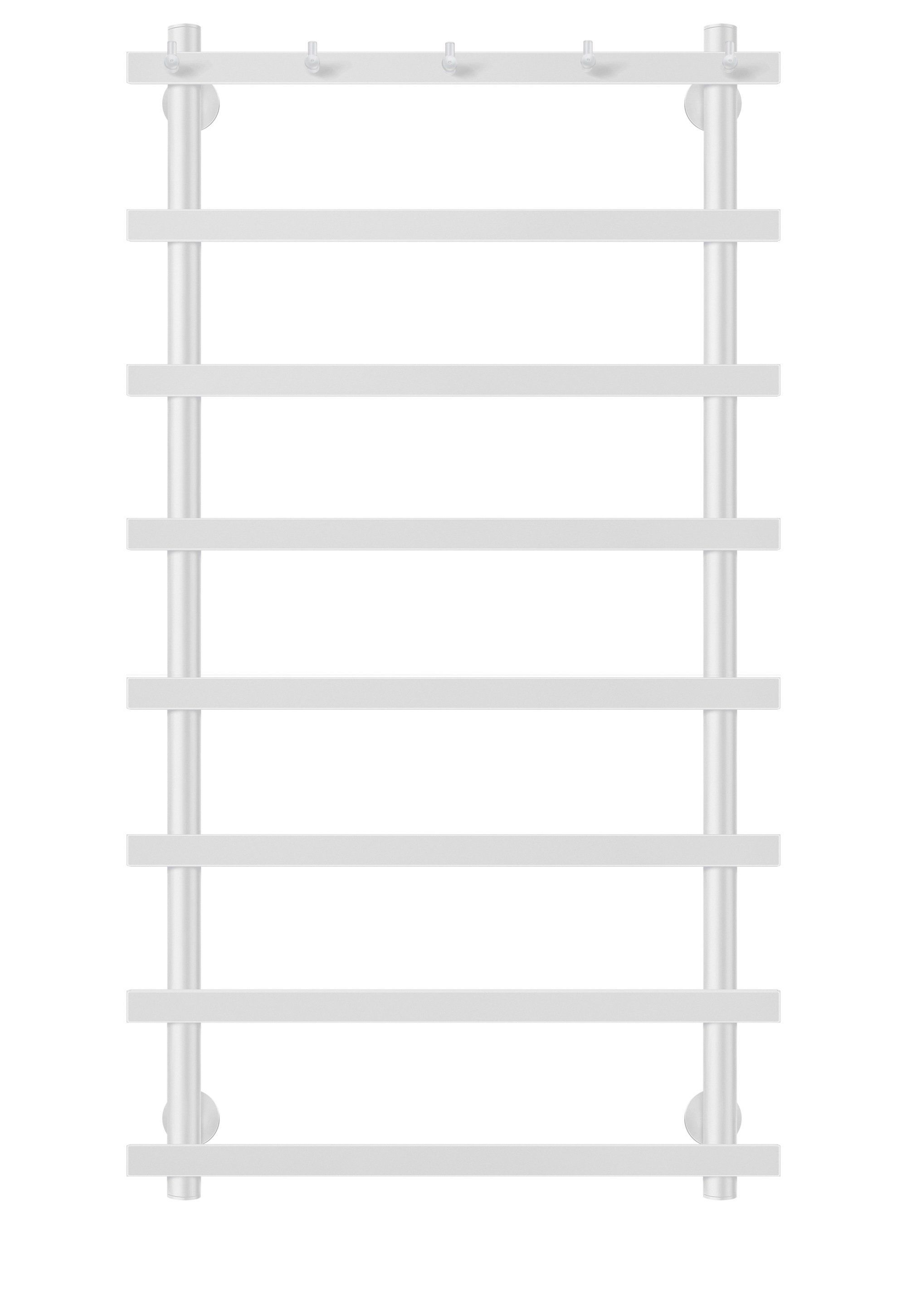 Изображение товара Полотенцесушитель электрический Secado Понтида 1 К правый 600x1000 мм 300 Вт с терморегулятором лесенка цвет белый матовый
