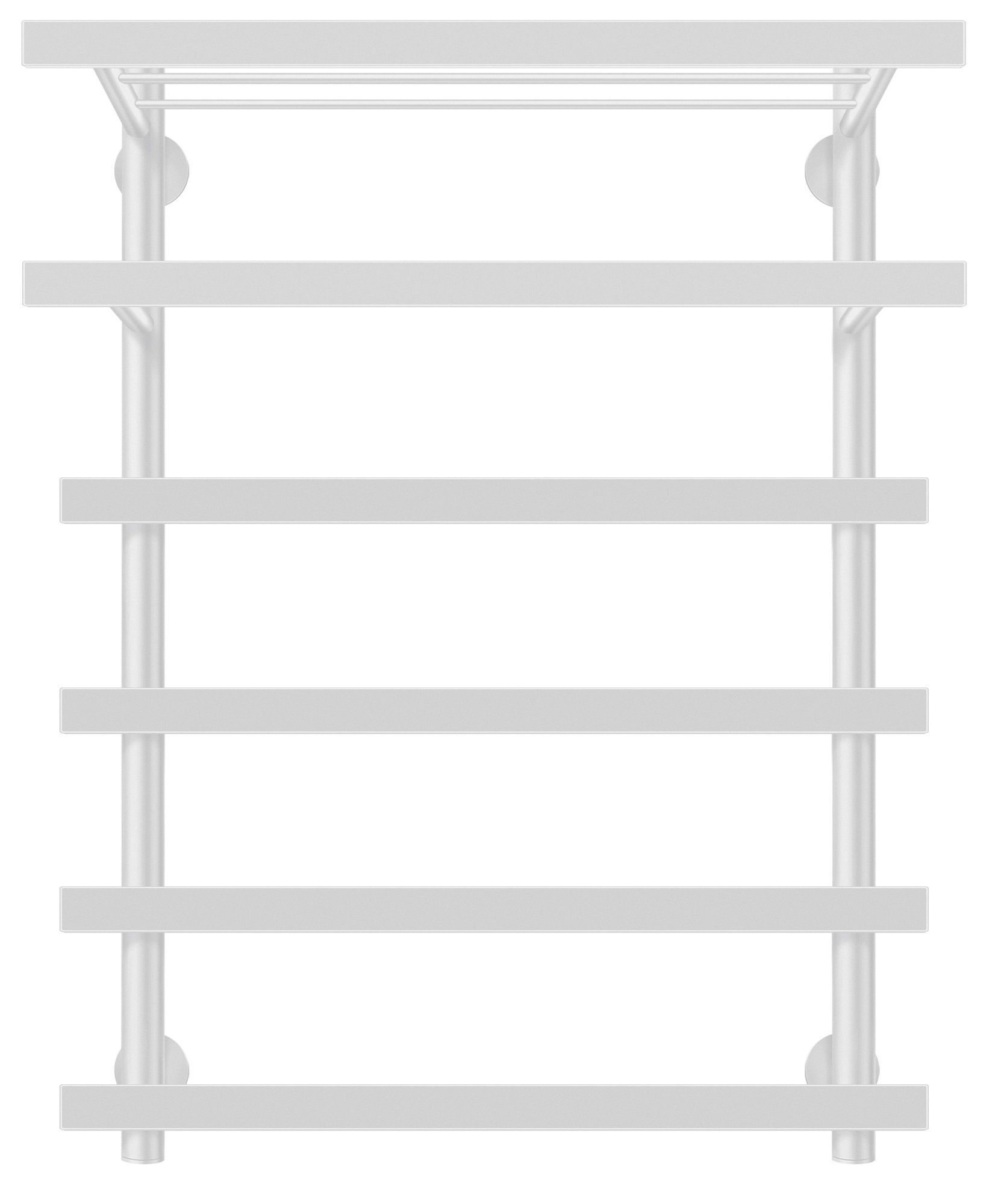 Изображение товара Полотенцесушитель электрический Secado Понтида 7 СП левый 600x800 мм 300 Вт с терморегулятором и полкой лесенка цвет белый матовый