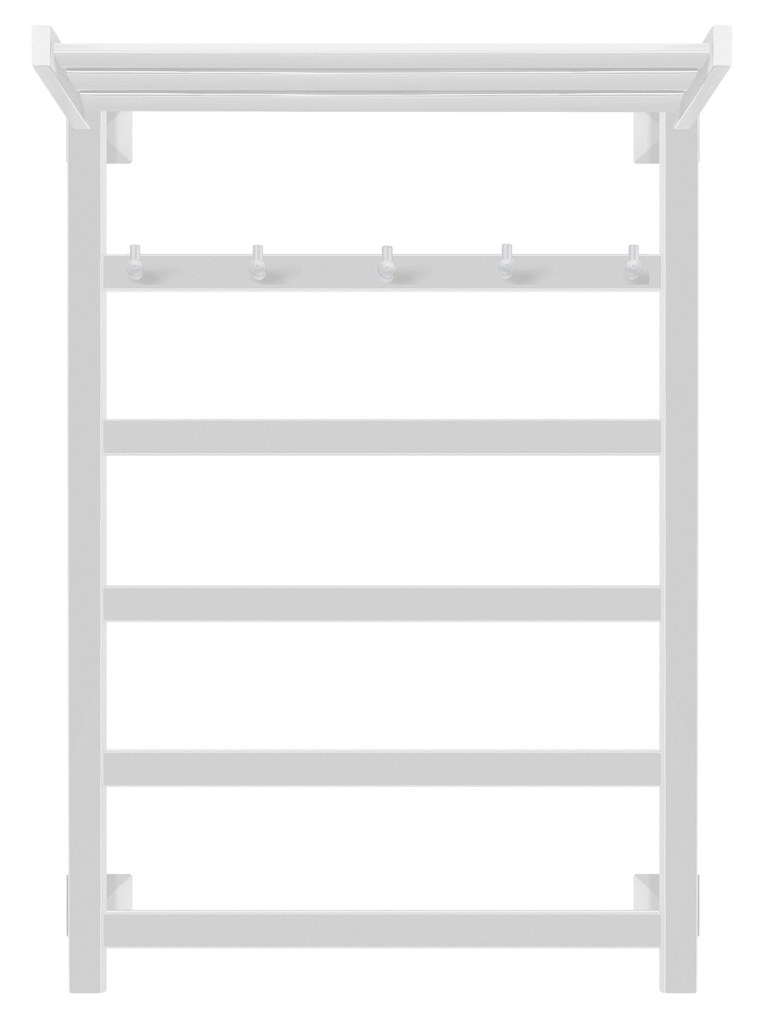 Изображение товара Полотенцесушитель электрический Secado Корсико 1 КСП правый 500x800 мм 300 Вт с терморегулятором и полкой лесенка цвет белый матовый