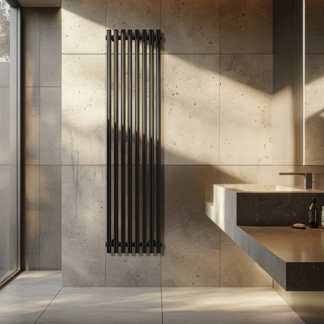 Изображение товара Электрический полотенцесушитель Secado Бергамо плюс 8 черный матовый 300 Вт 1800 мм