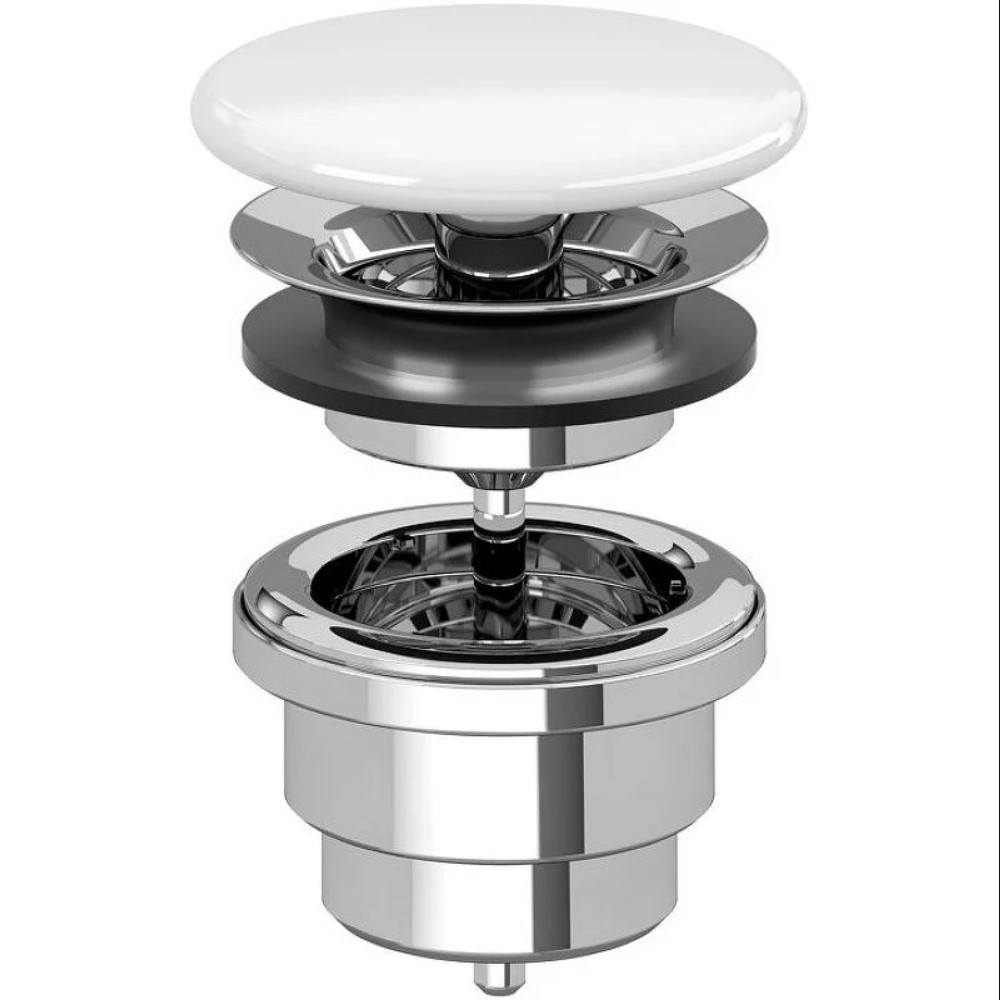 Изображение товара Донный клапан для ванны Villeroy & boch 00369517 21.5 см ø45 клик-клак цвет белый