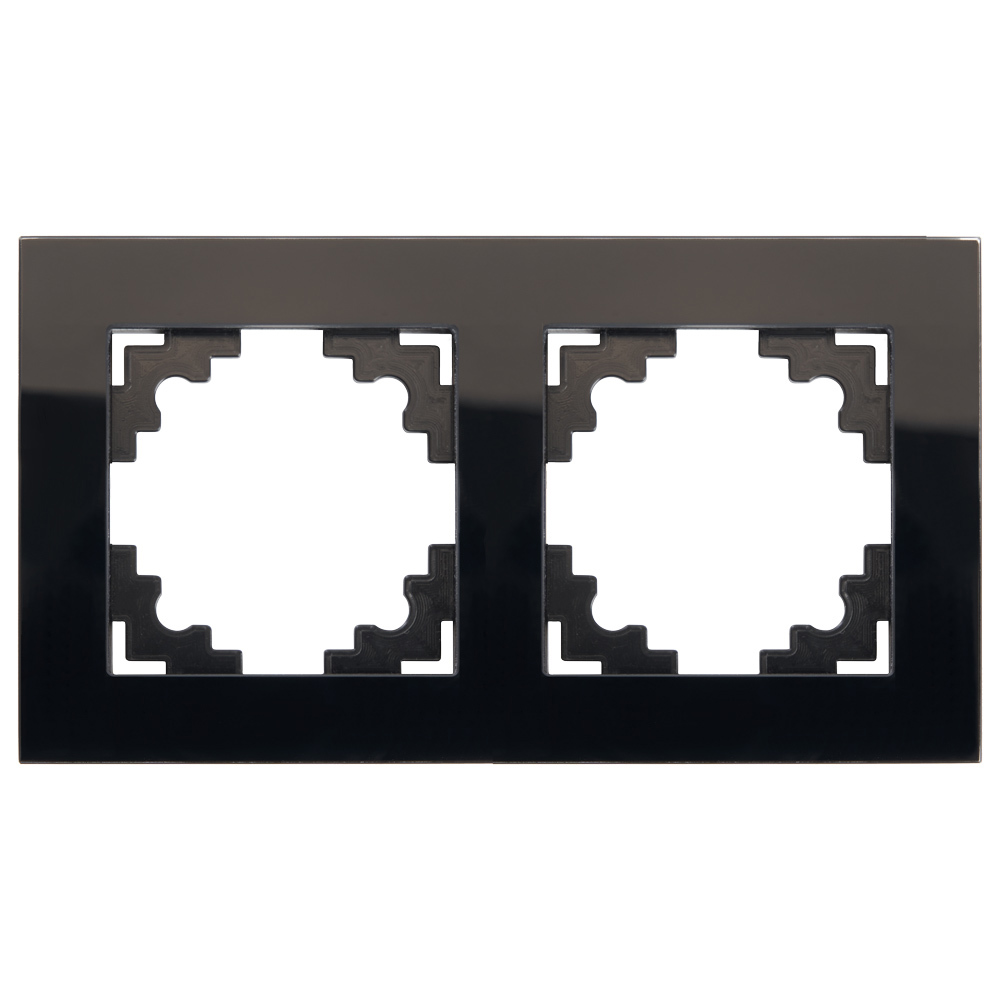 Изображение товара Рамка для розеток и выключателей Stekker Катрин 2 поста горизонтальная черная