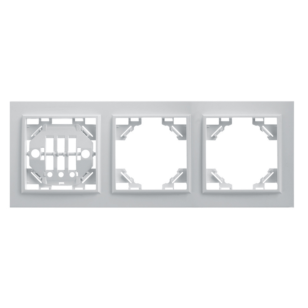 Изображение товара Stekker Эрна 3 поста горизонтальная рамка для розеток и выключателей белый