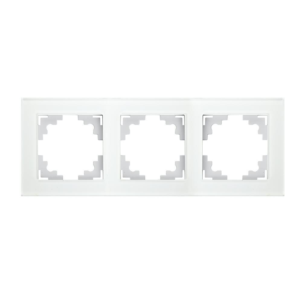 Изображение товара Рамка для розеток и выключателей Stekker Катрин 3 поста цвет белый