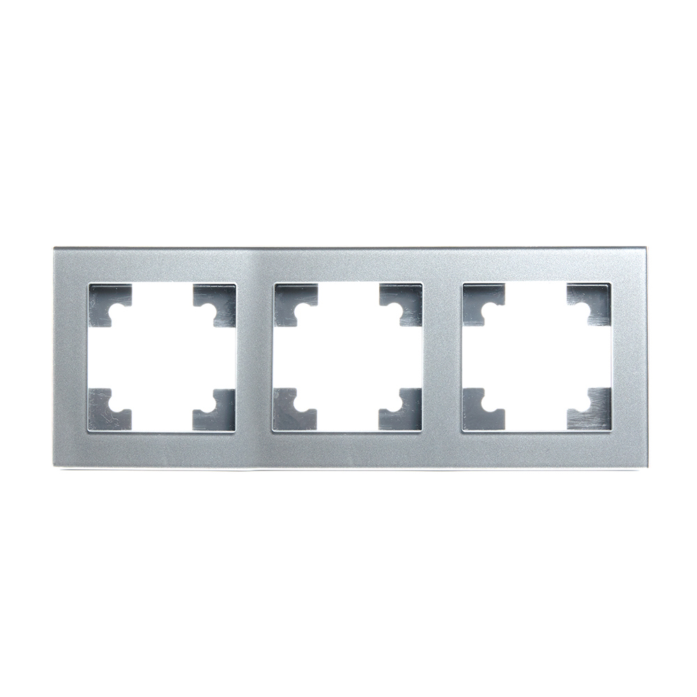 Изображение товара Stekker Катрина рамка 3 поста серебро universal