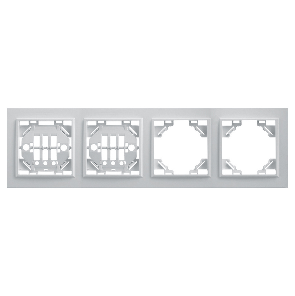 Изображение товара Рамка для розеток и выключателей Stekker Эрна 4 поста горизонтальная цвет белый