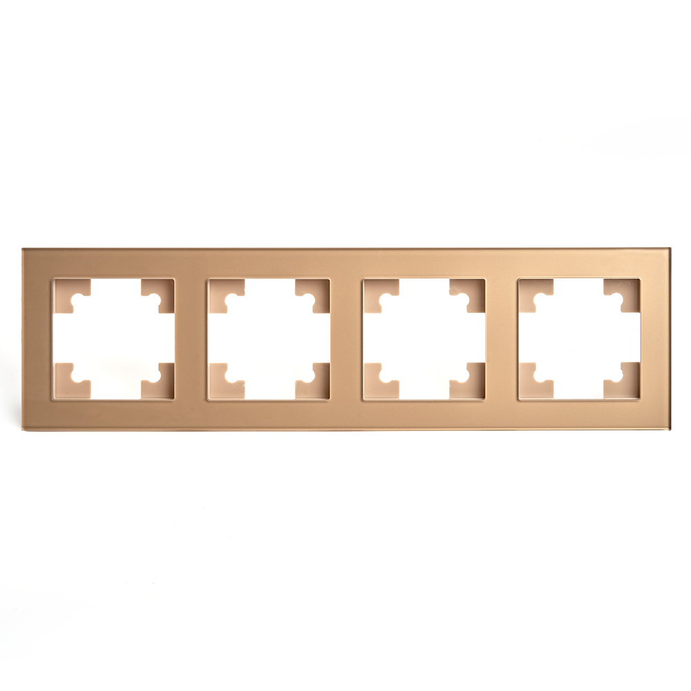 Изображение товара Рамка для розеток и выключателей Stekker Катрин 4 поста цвет золото