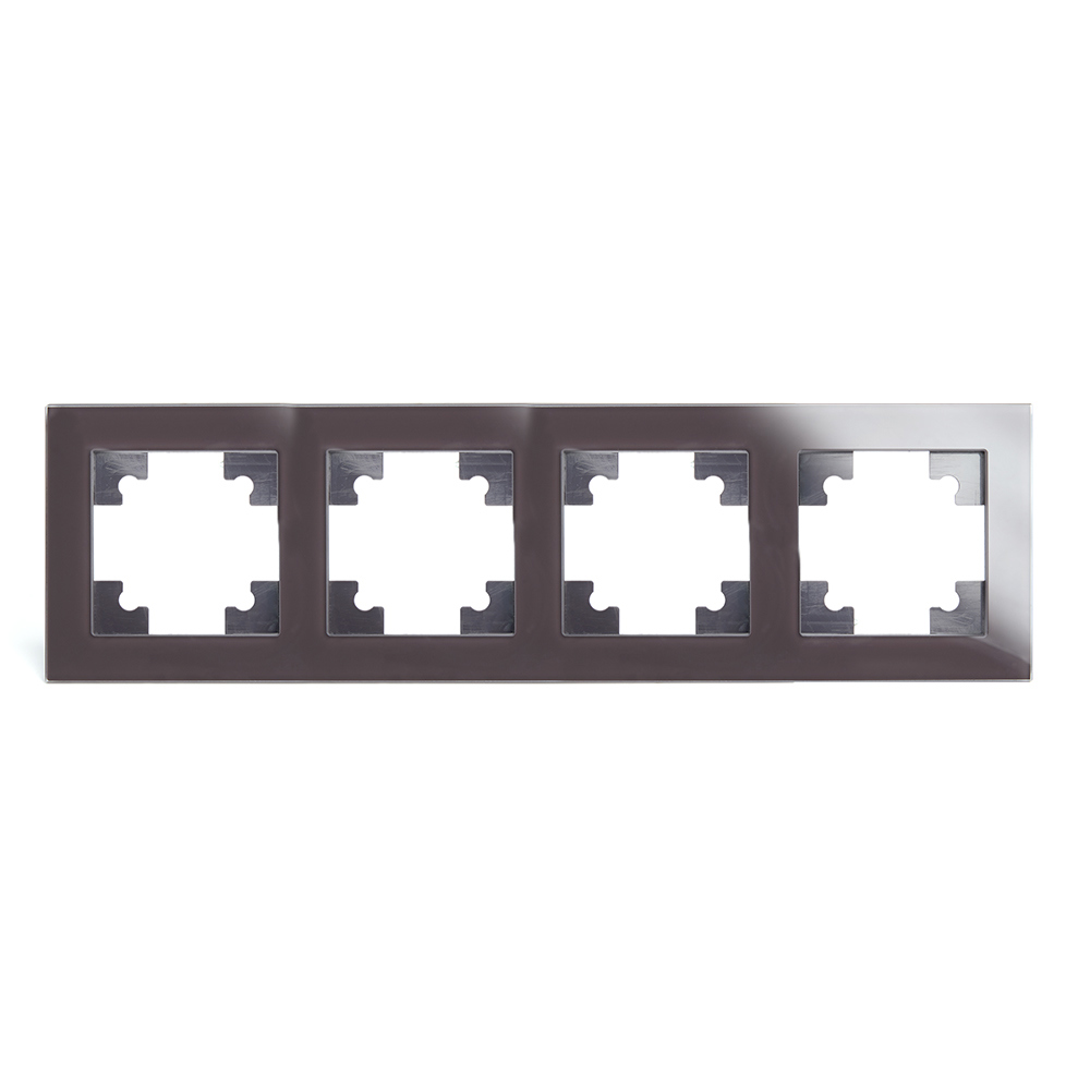 Изображение товара Рамка для розеток и выключателей Stekker Катрин 4 поста цвет шоколад