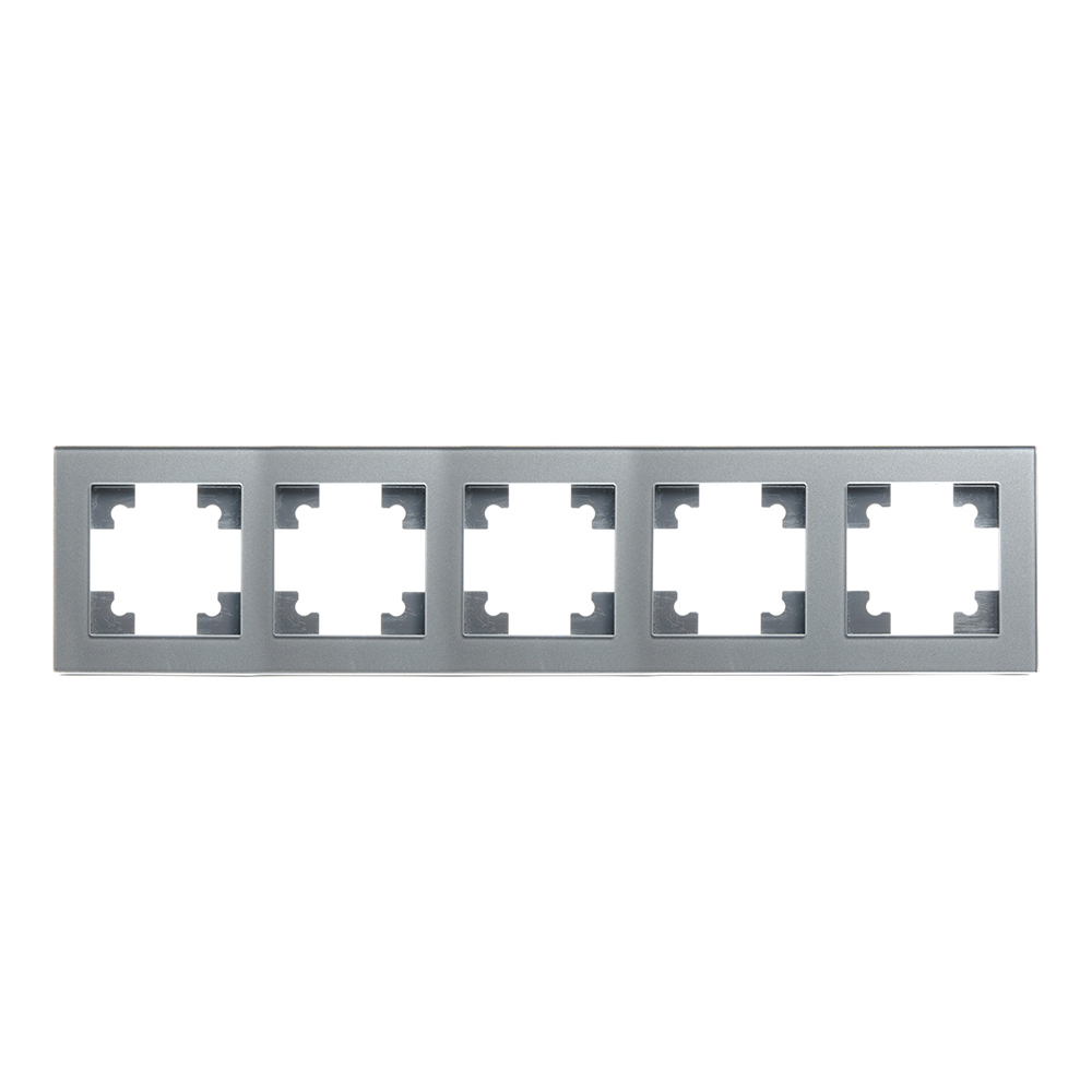 Изображение товара Рамка для розеток и выключателей Stekker Катрин 5 постов цвет серебро