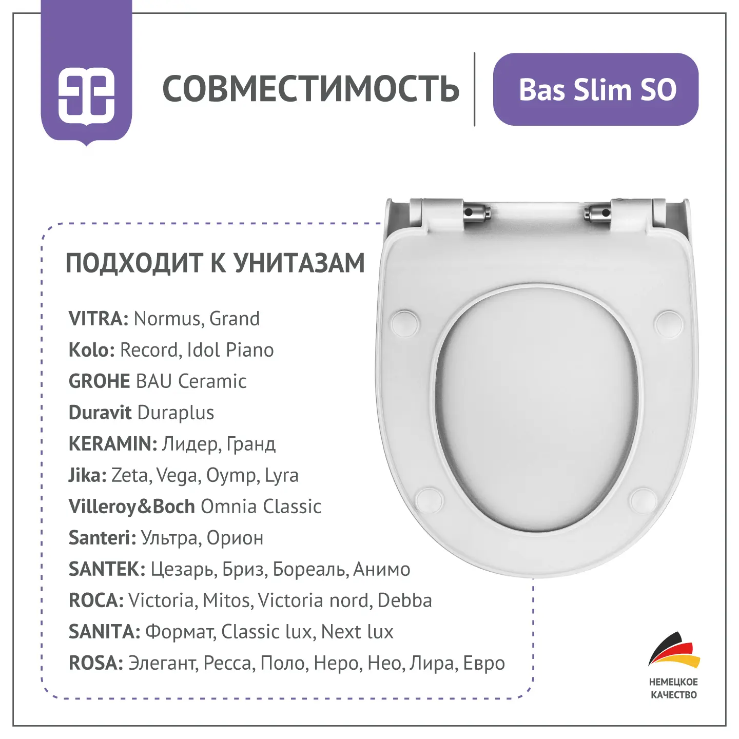 Сиденье для унитаза Bas Slim SO Mitos с микролифтом - 2