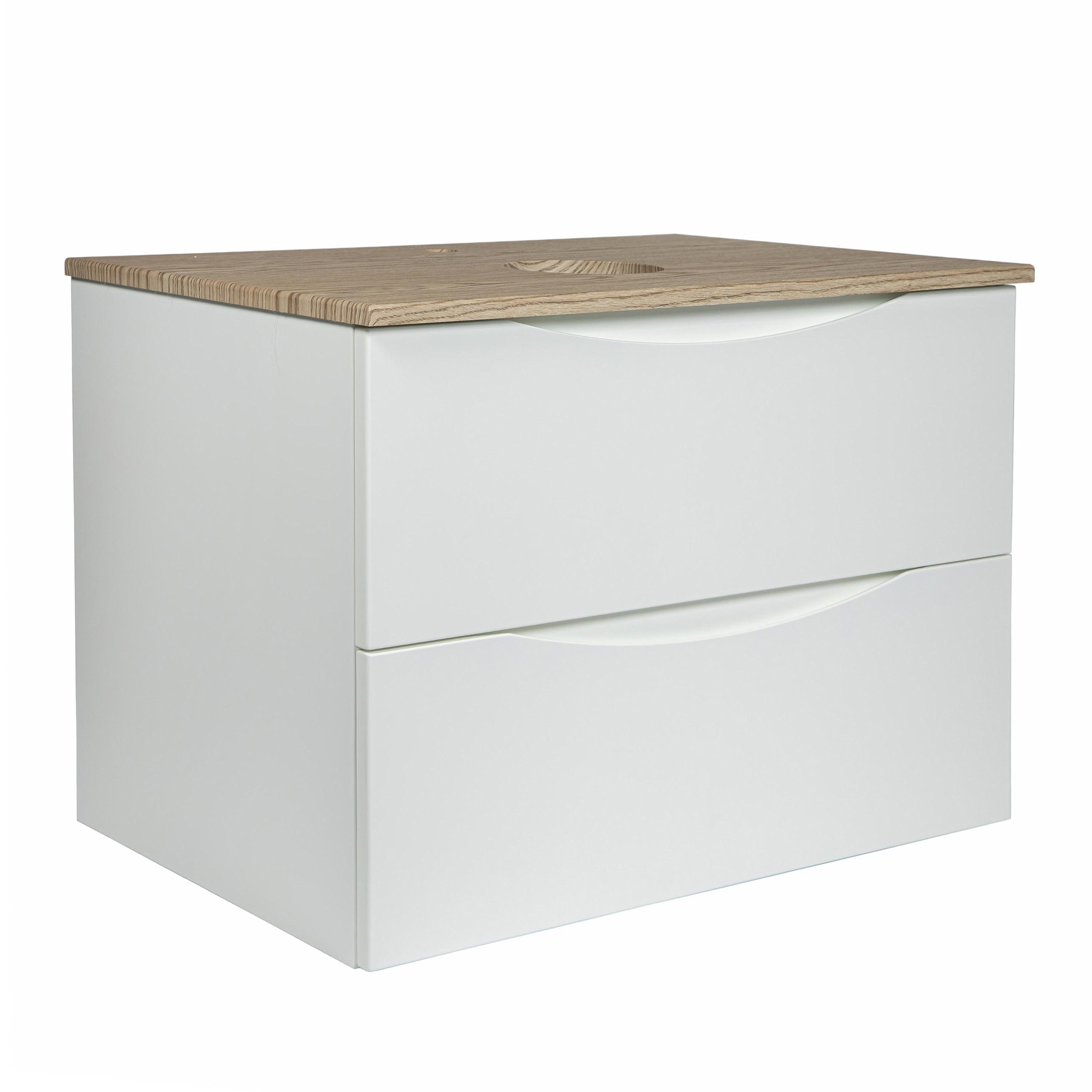 Изображение товара Тумба подвесная Bond Cube 80см со столешницей T09805 белая ванная комната