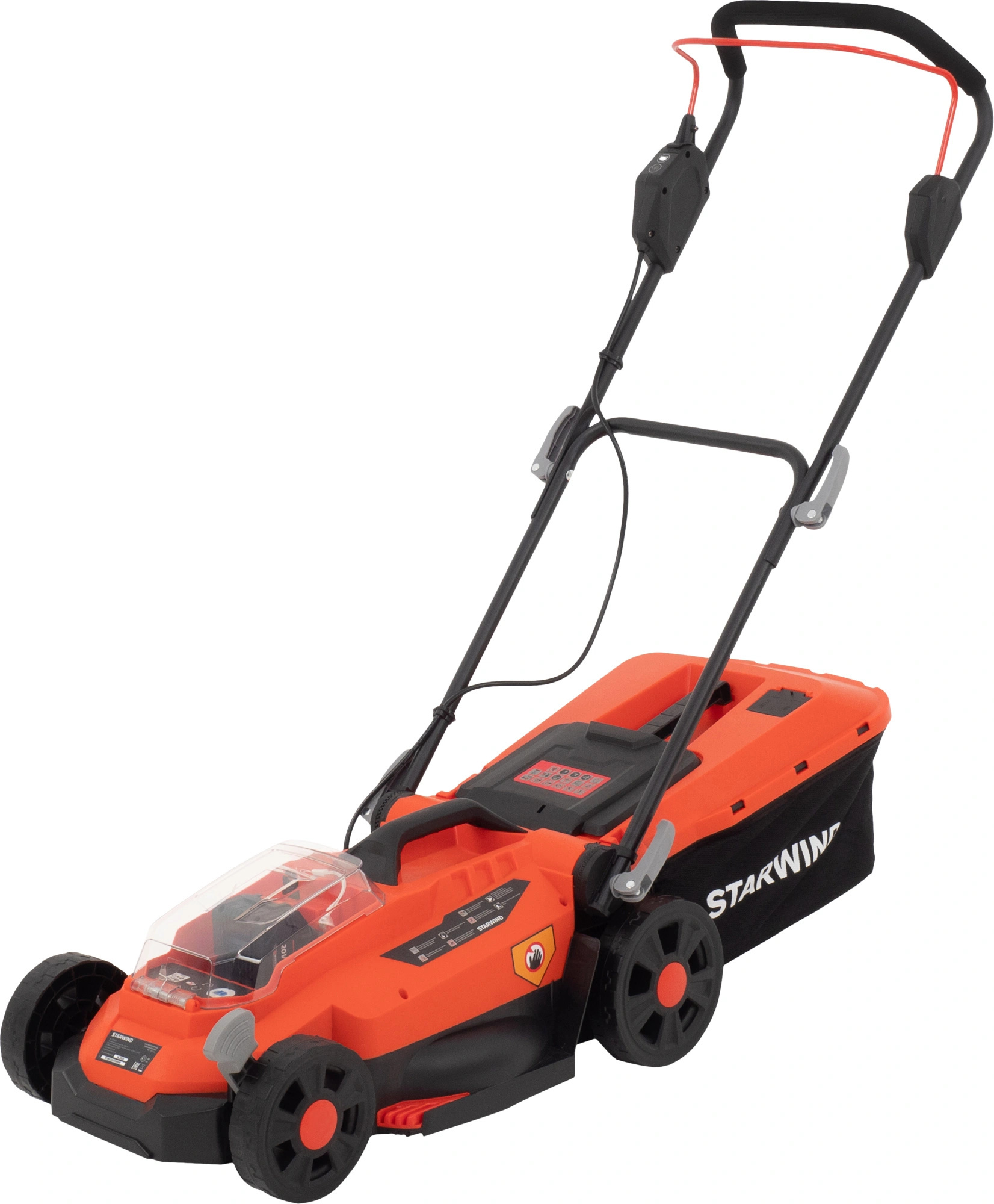 Изображение товара Аккумуляторная газонокосилка StarWind SBL-330-4.4 с регулировкой и мульчированием Изображение товара Аккумуляторная газонокосилка StarWind SBL-330-4.4 с регулировкой и мульчированием