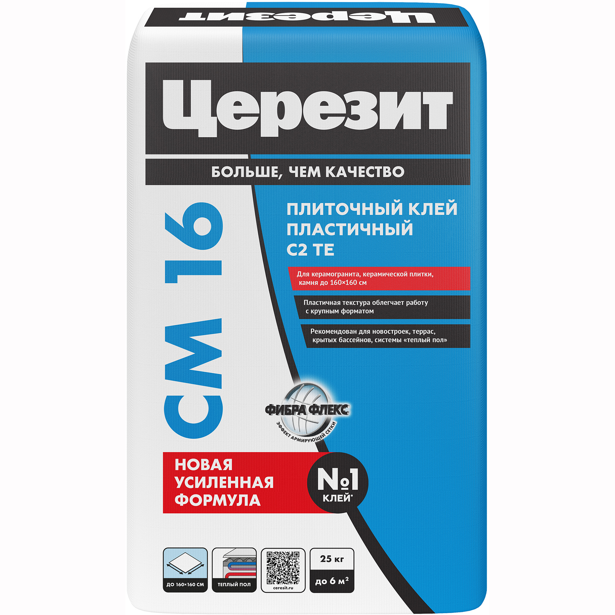 Изображение товара Клей для плитки Церезит CM 16 25 кг - универсальный влагостойкий клей для облицовки