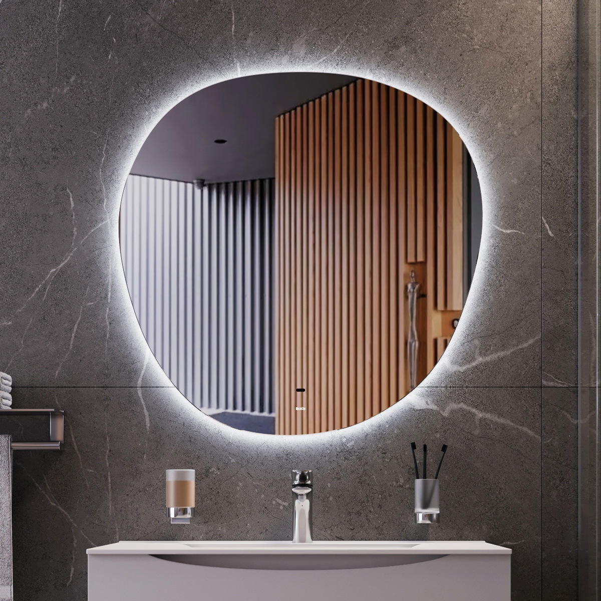 Изображение товара Зеркало для ванной Bond Circle с подсветкой 80x80 см, сенсорное, IP44