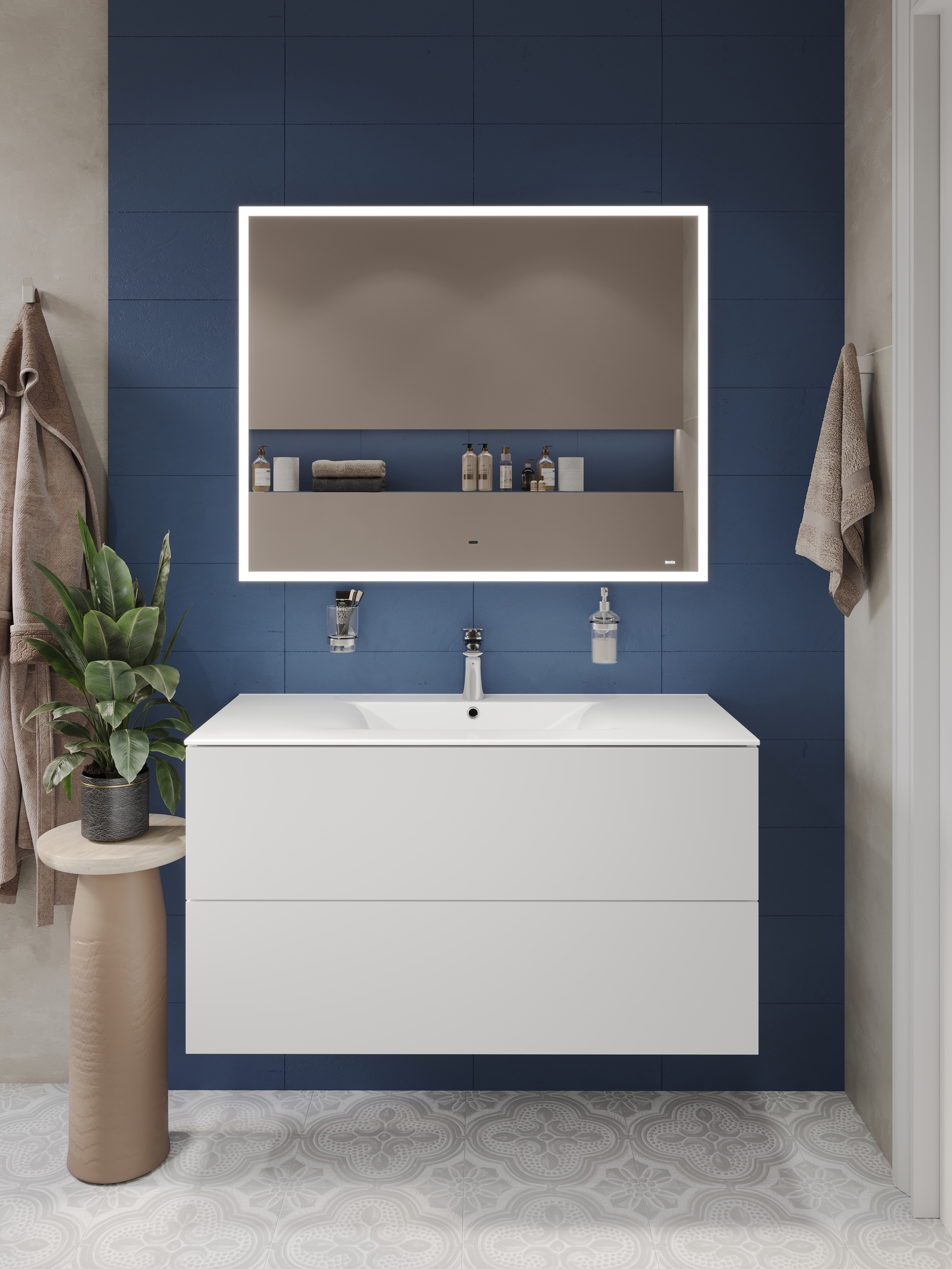 Изображение товара Зеркало для ванной Bond Cube M44ZE-10080 с подсветкой 100x80см