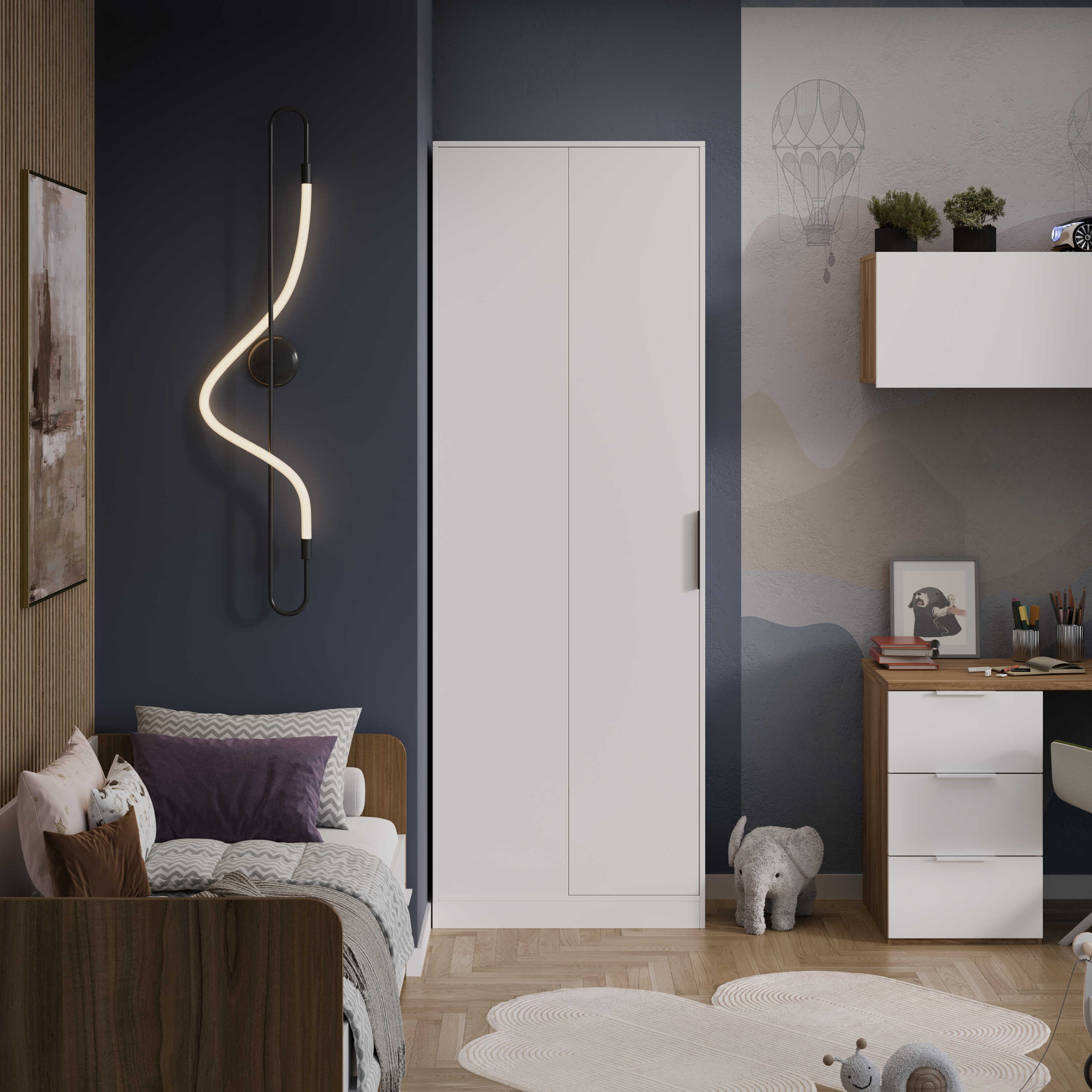 Изображение товара Шкаф Трия 70x220x40 см ЛДСП цвет белый Изображение товара Шкаф Трия 70x220x40 см ЛДСП цвет белый