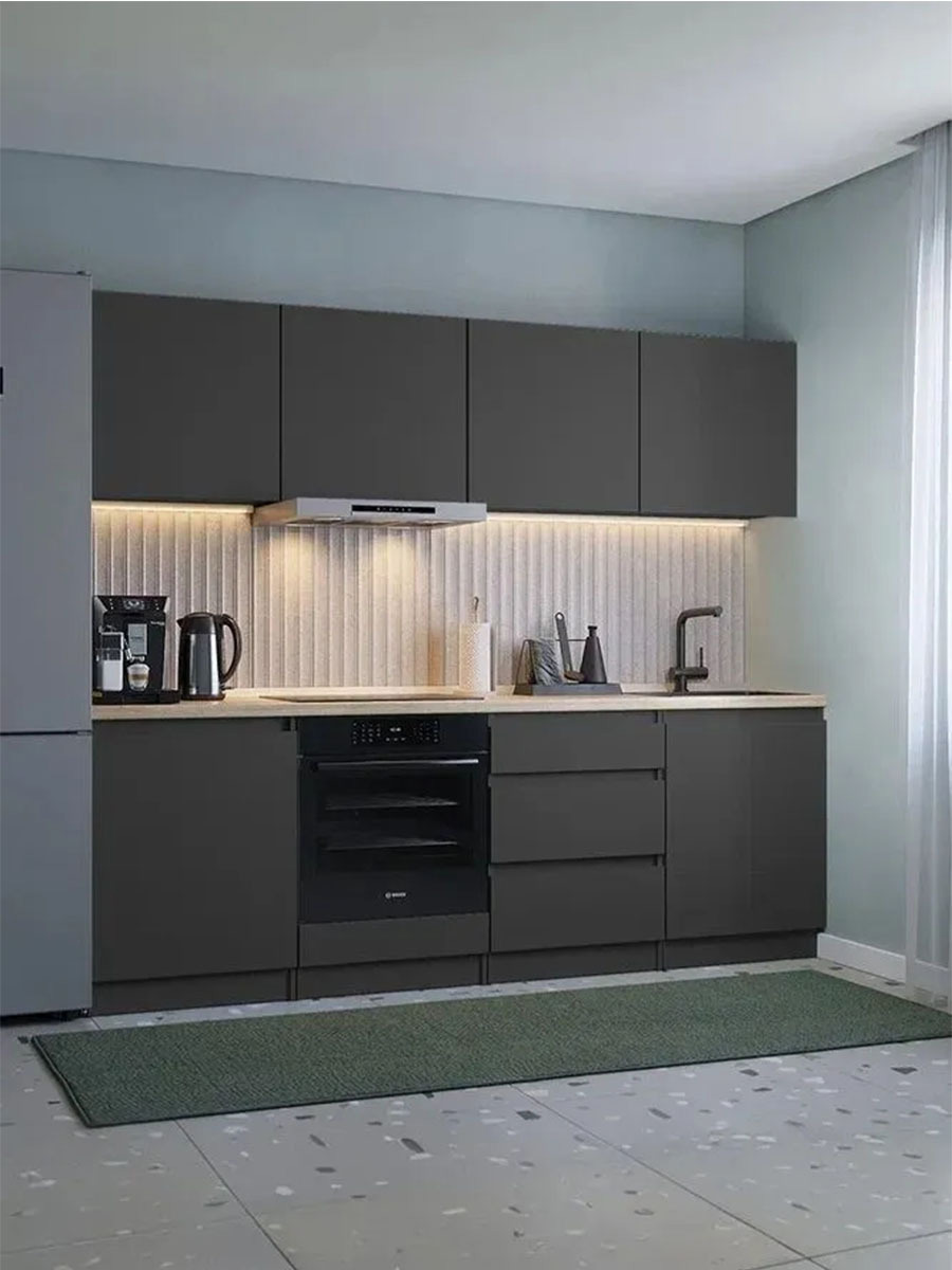 Изображение товара Кухонный гарнитур Леон 240x200x46 см из ЛДСП серый Россия